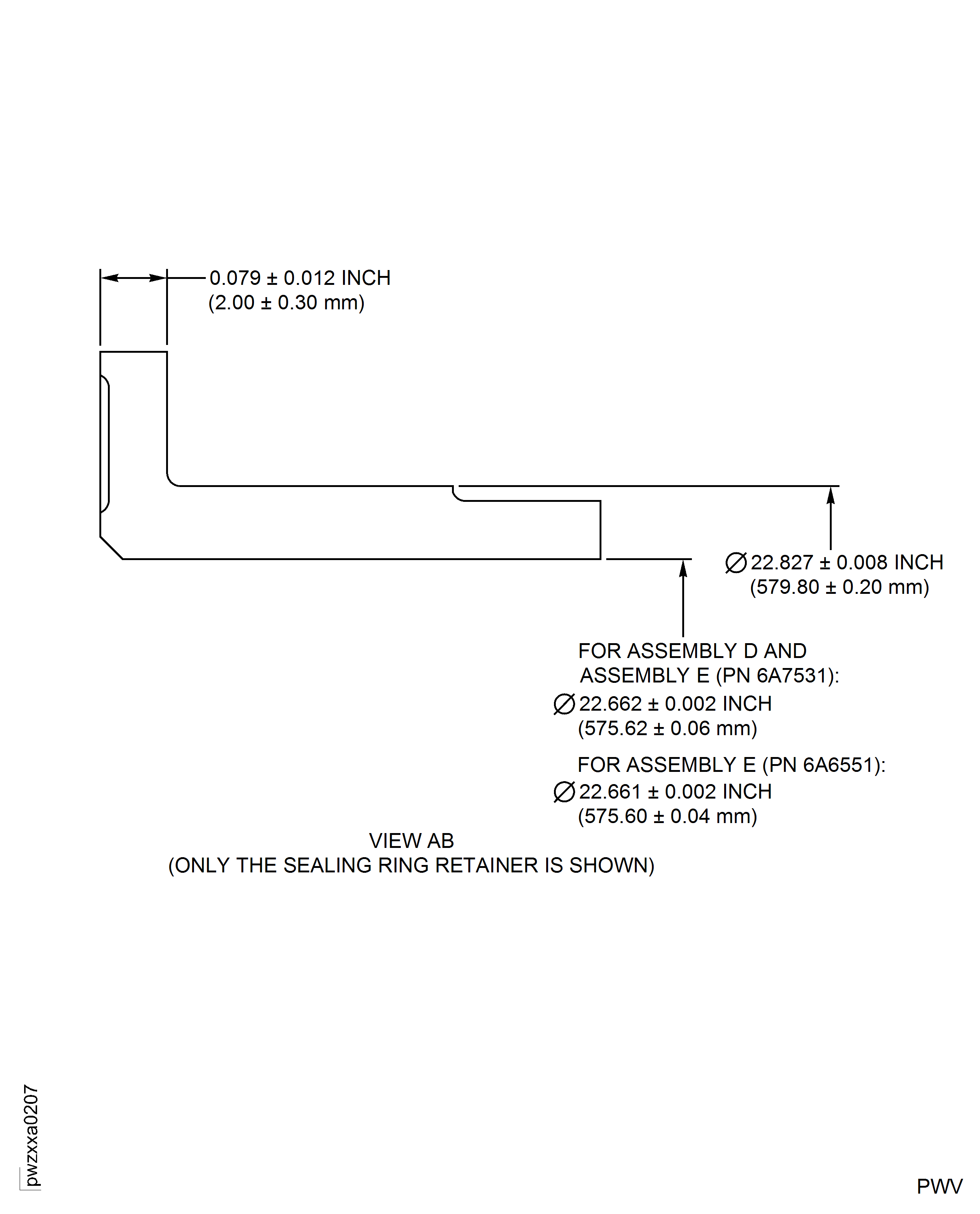 Repair details and dimensions - Assembly D and Assembly E