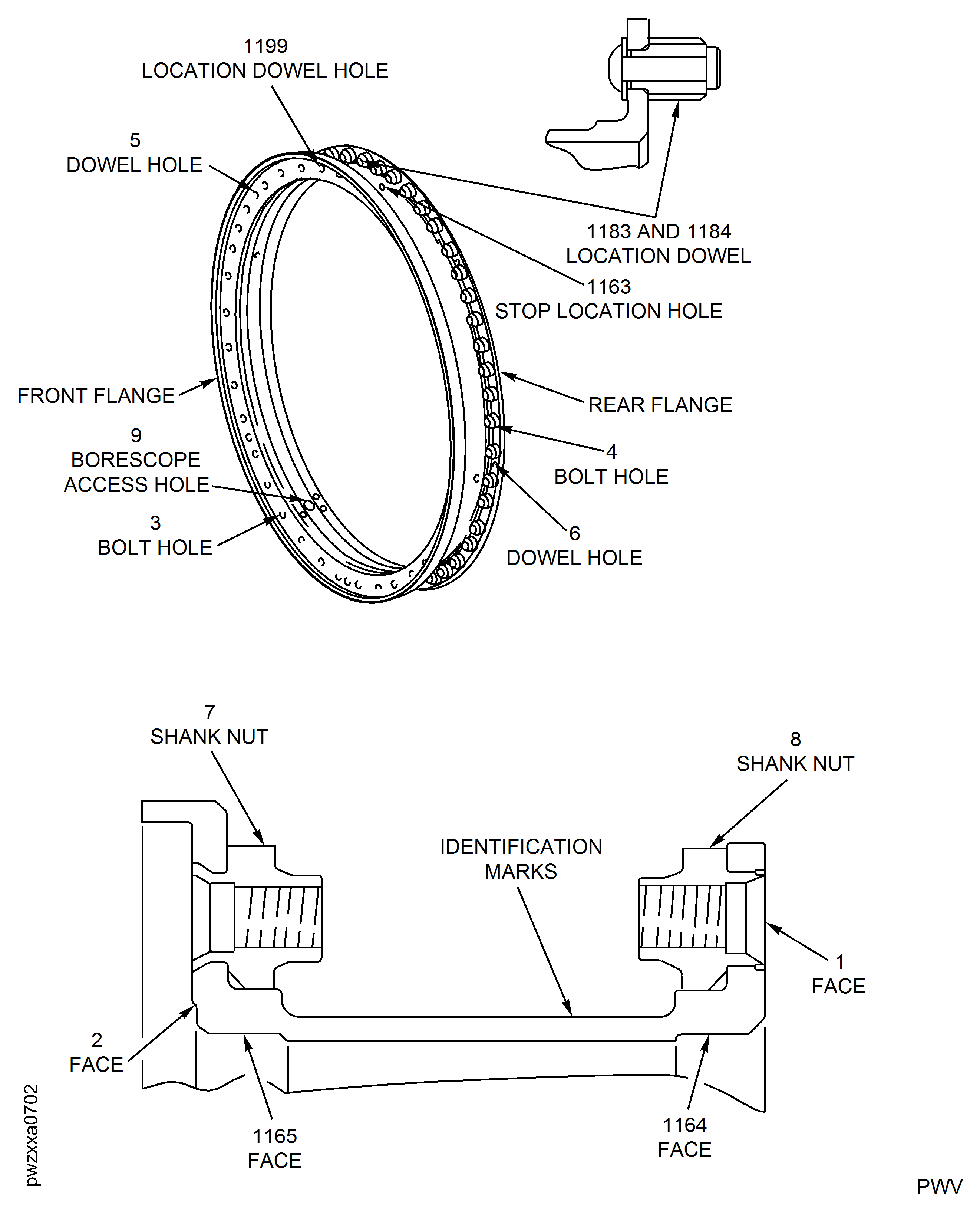 Stage 11 Case Assembly (PNs 6A3390 And 6A4328) - Blend Repair Limit Areas