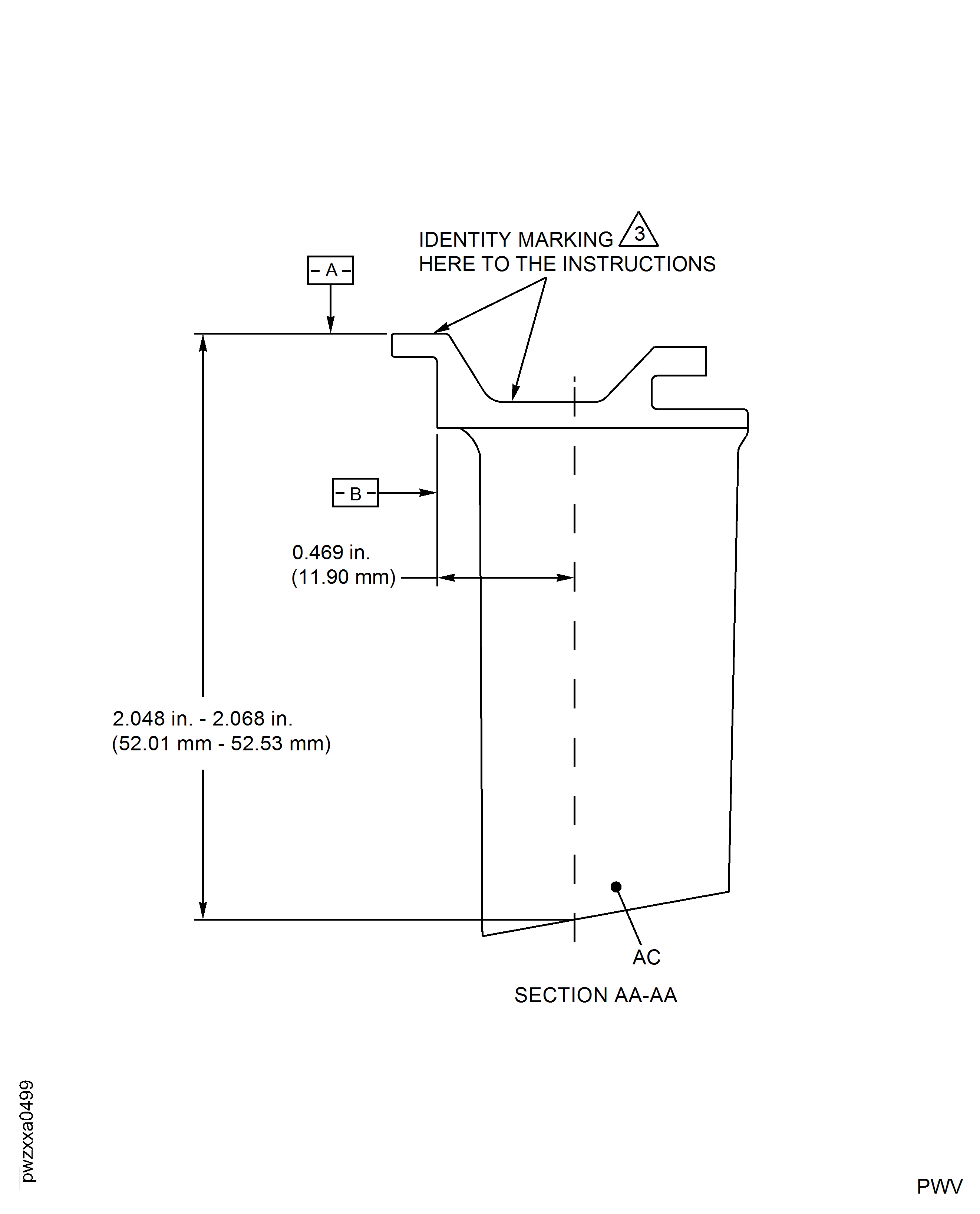 HP Compressor Stage 6 Stator Vane (Assembly A) - Repair Details and Dimensions