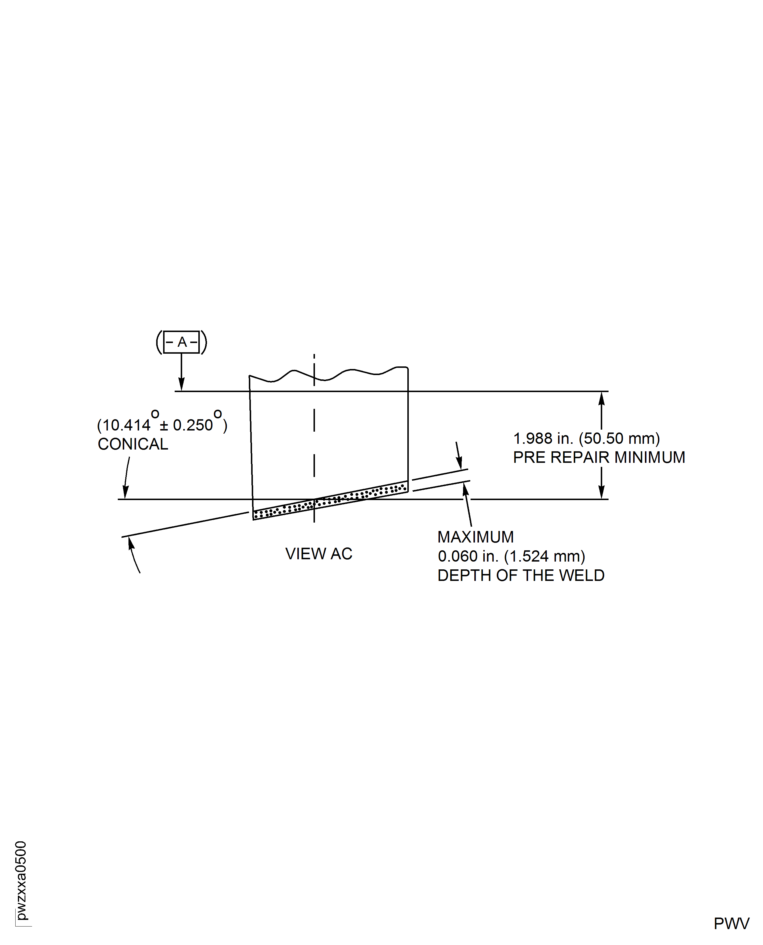 HP Compressor Stage 6 Stator Vane (Assembly A) - Repair Details and Dimensions