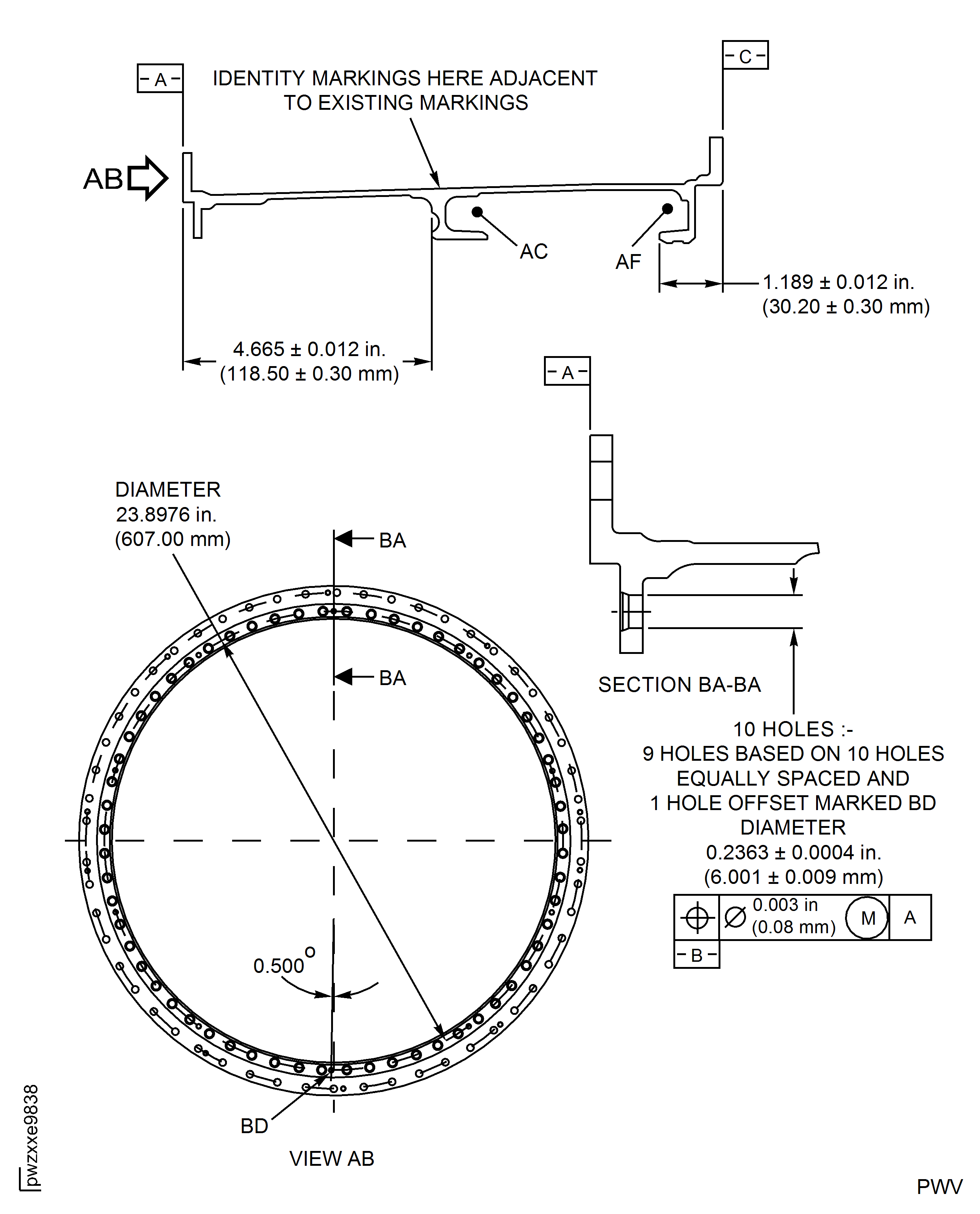 Repair details and dimensions