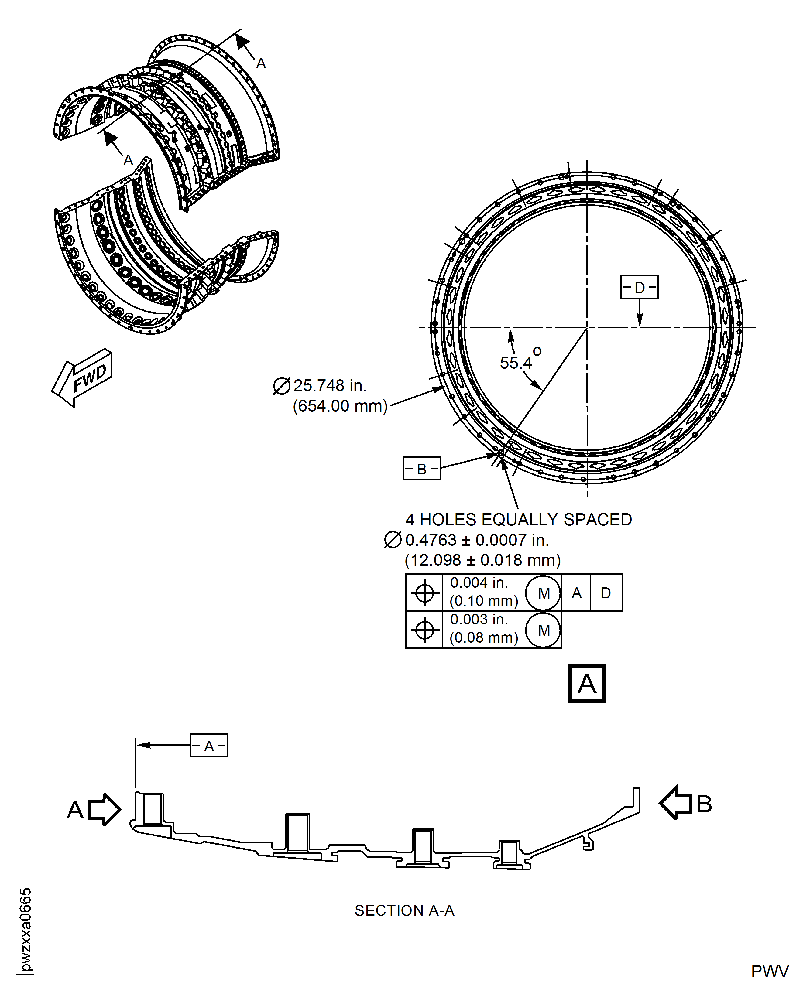 HP Compressor Front Split Case - Repair Zone - Location 18