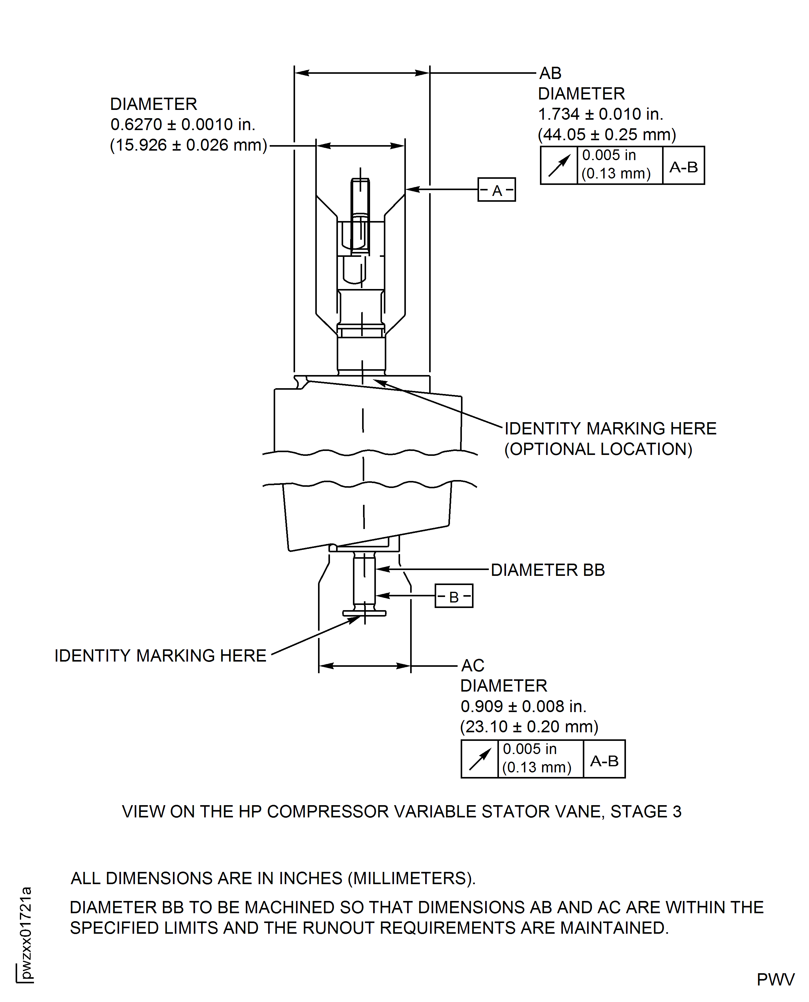 Repair Details and Dimensions - Assembly A, B and E