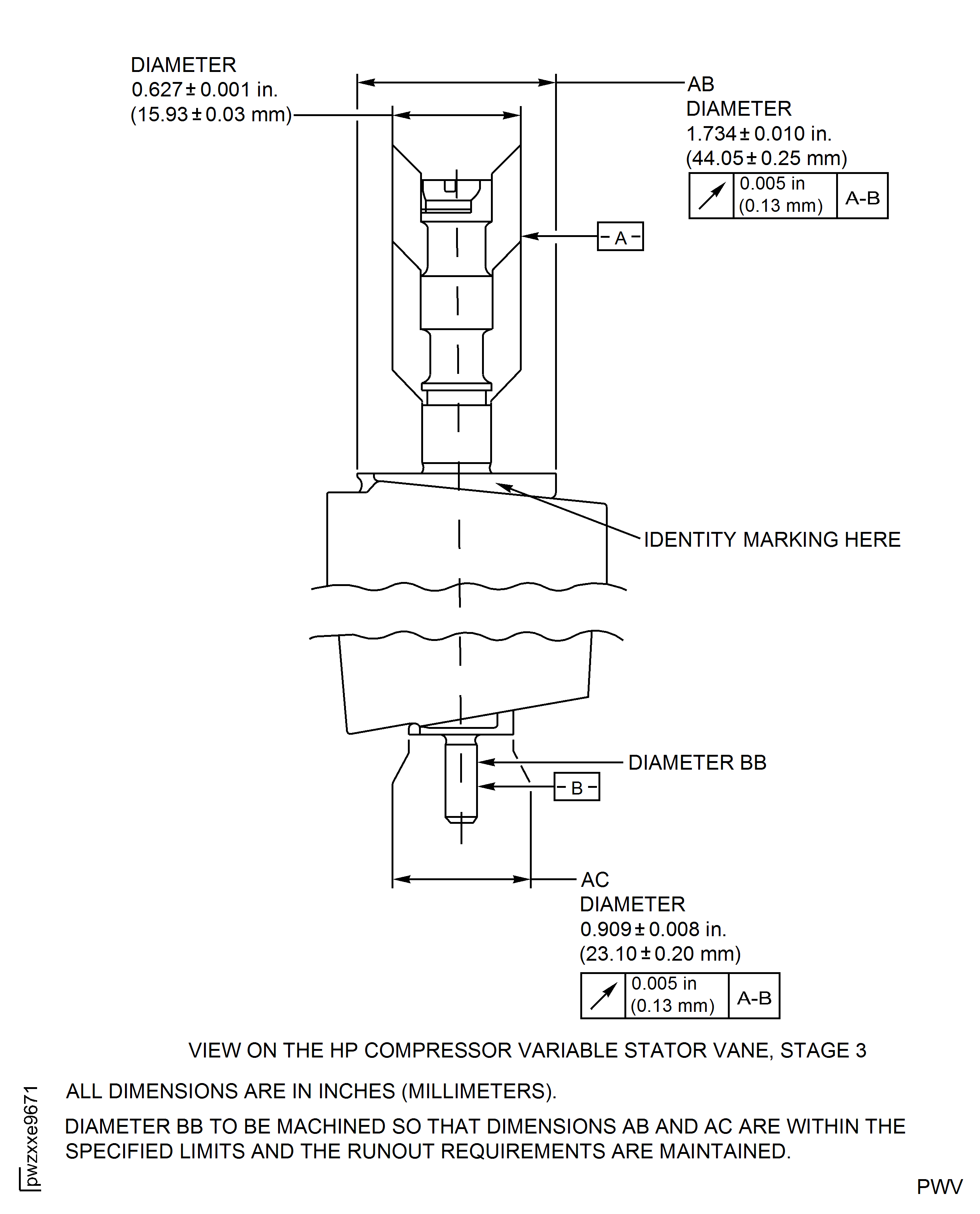 Repair Details and Dimensions - Assembly M