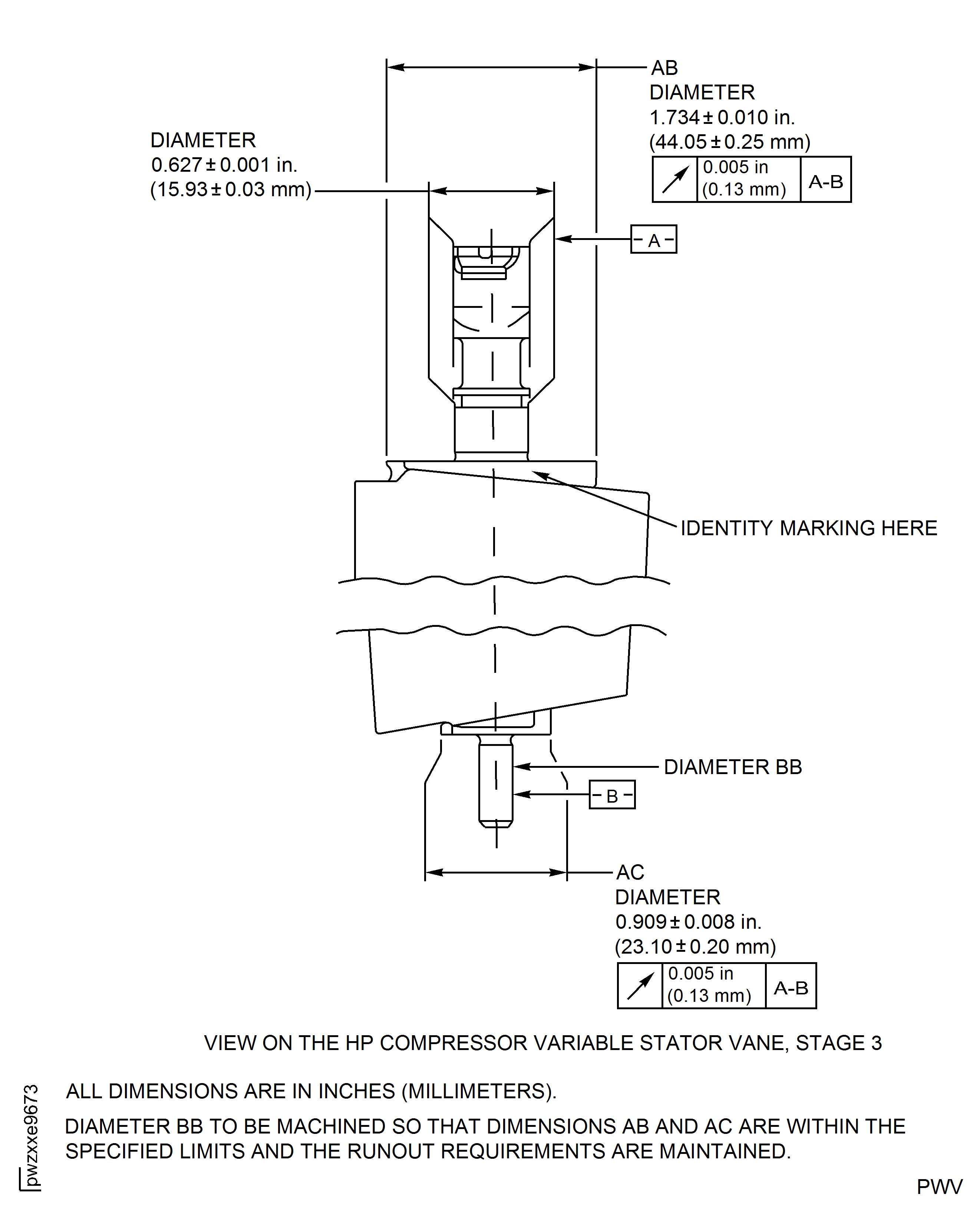 Repair Details and Dimensions - Assembly P and R