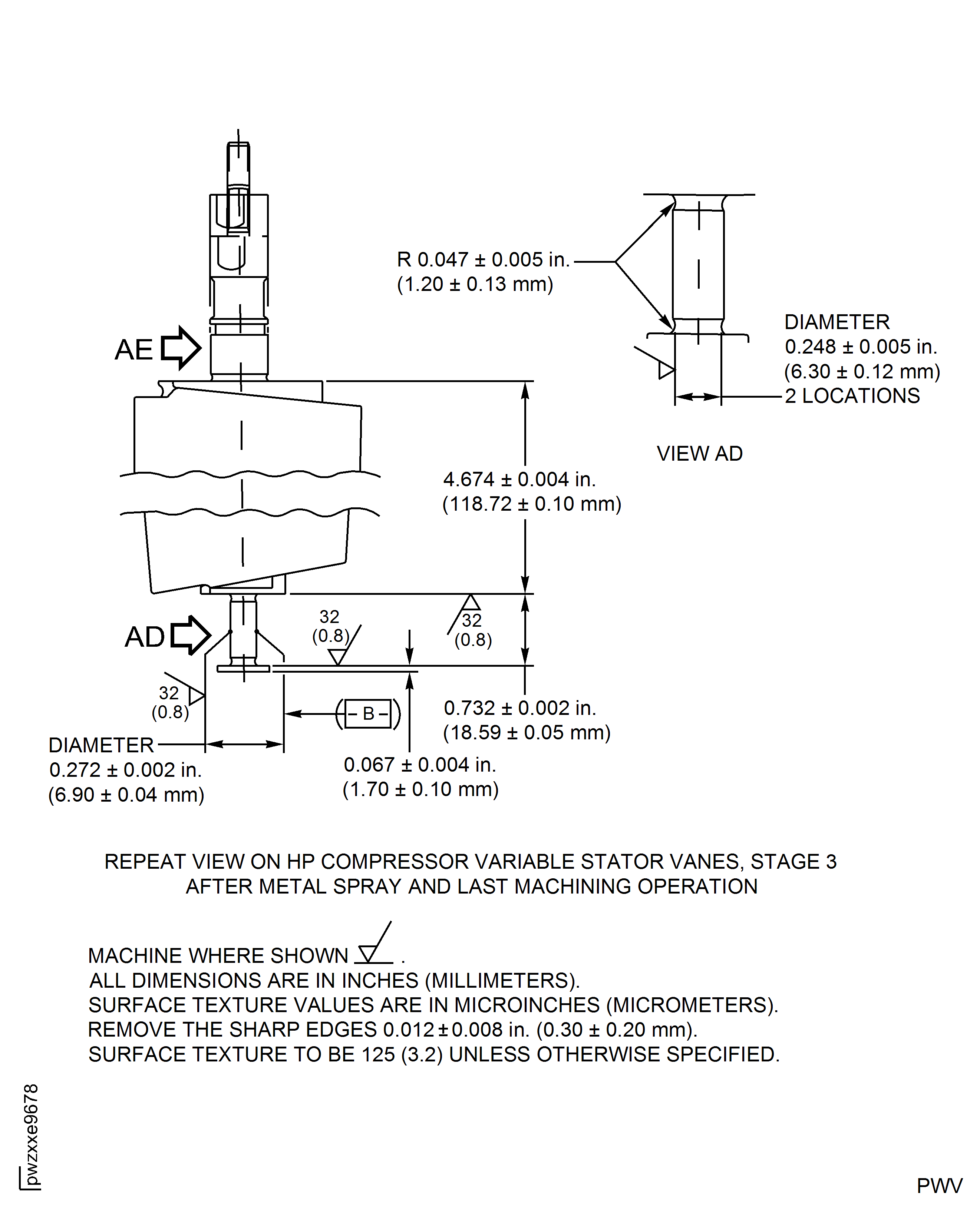 Repair Details and Dimensions - Assembly G and J
