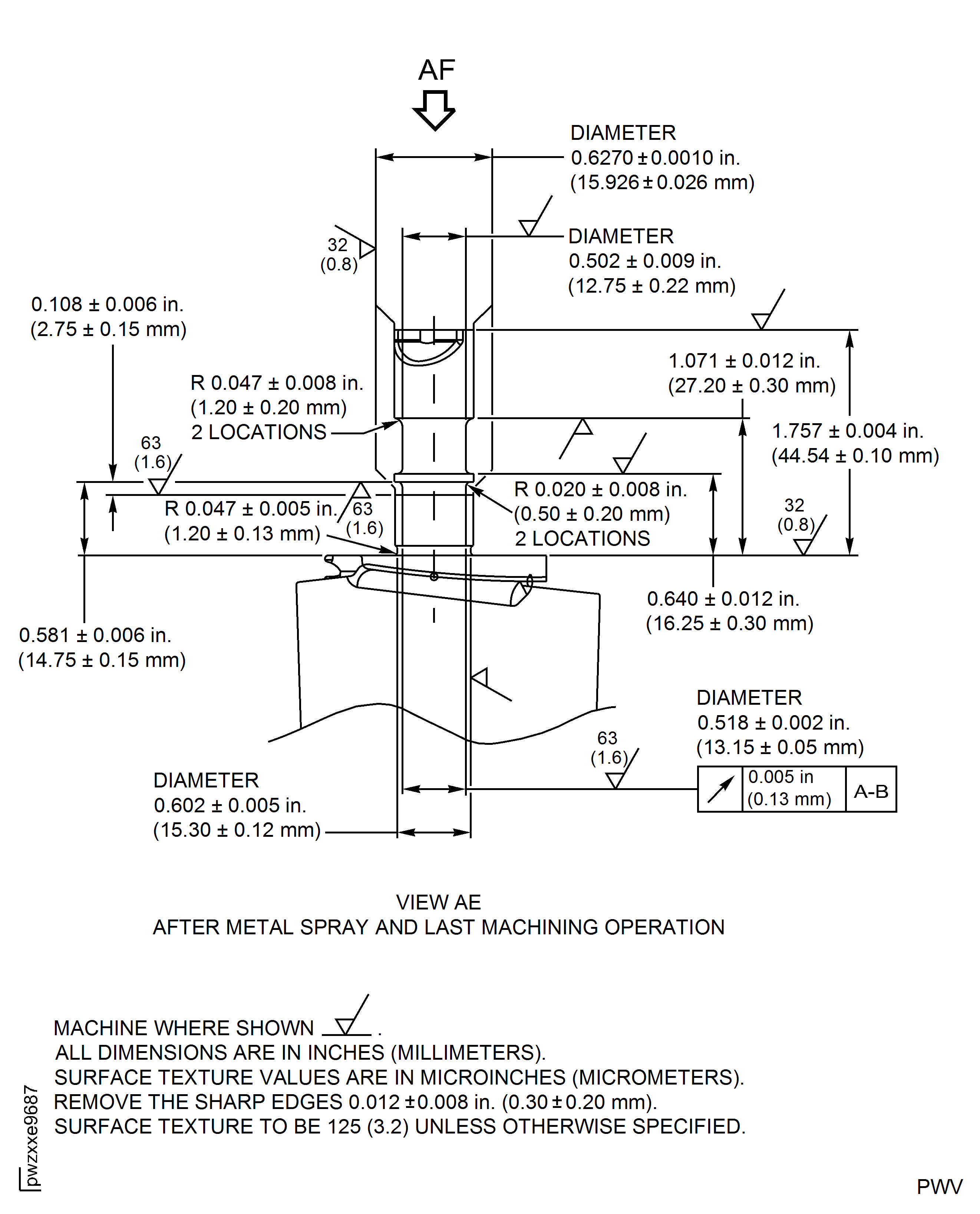 Repair Details and Dimensions - Assembly N