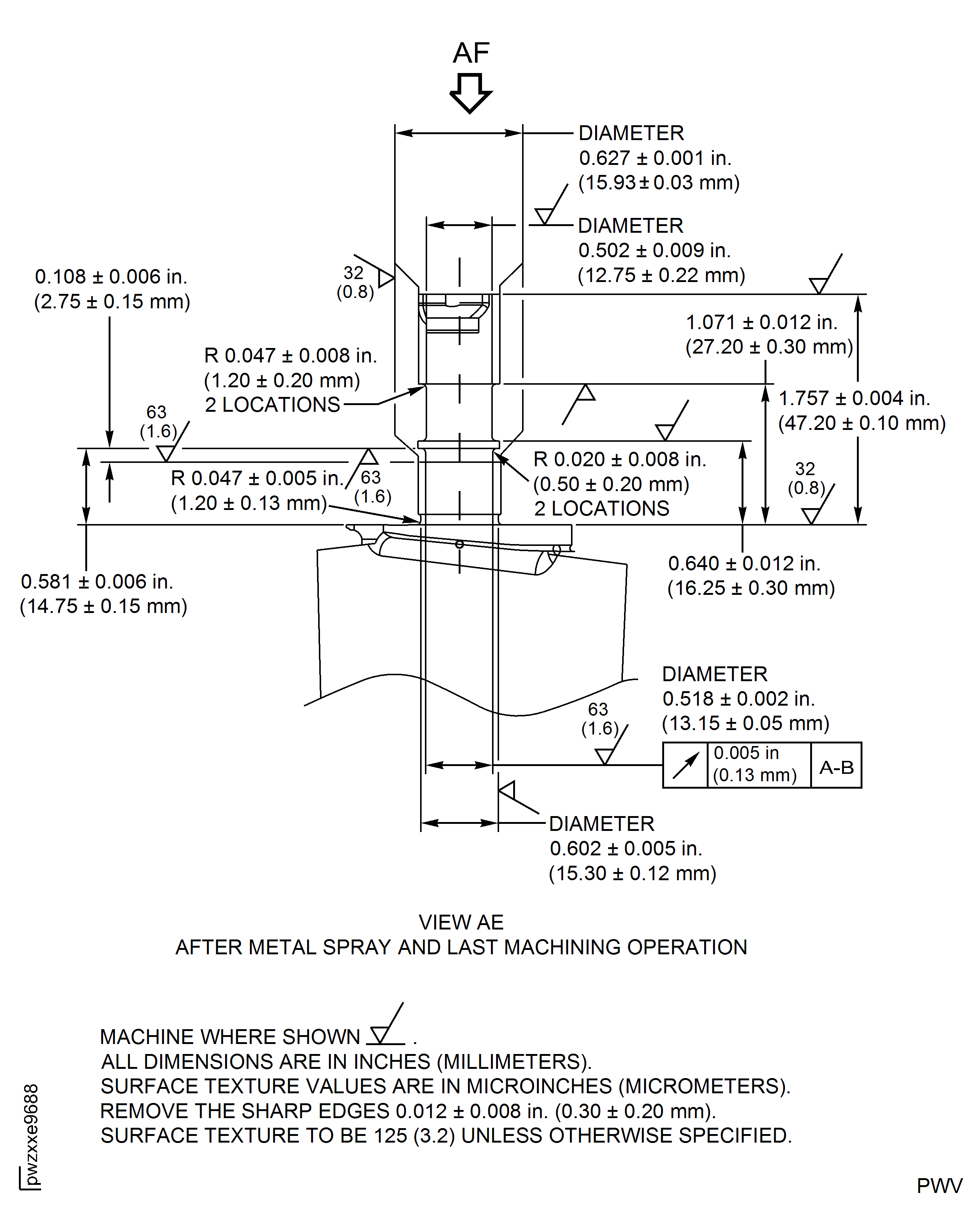 Repair Details and Dimensions - Assembly P
