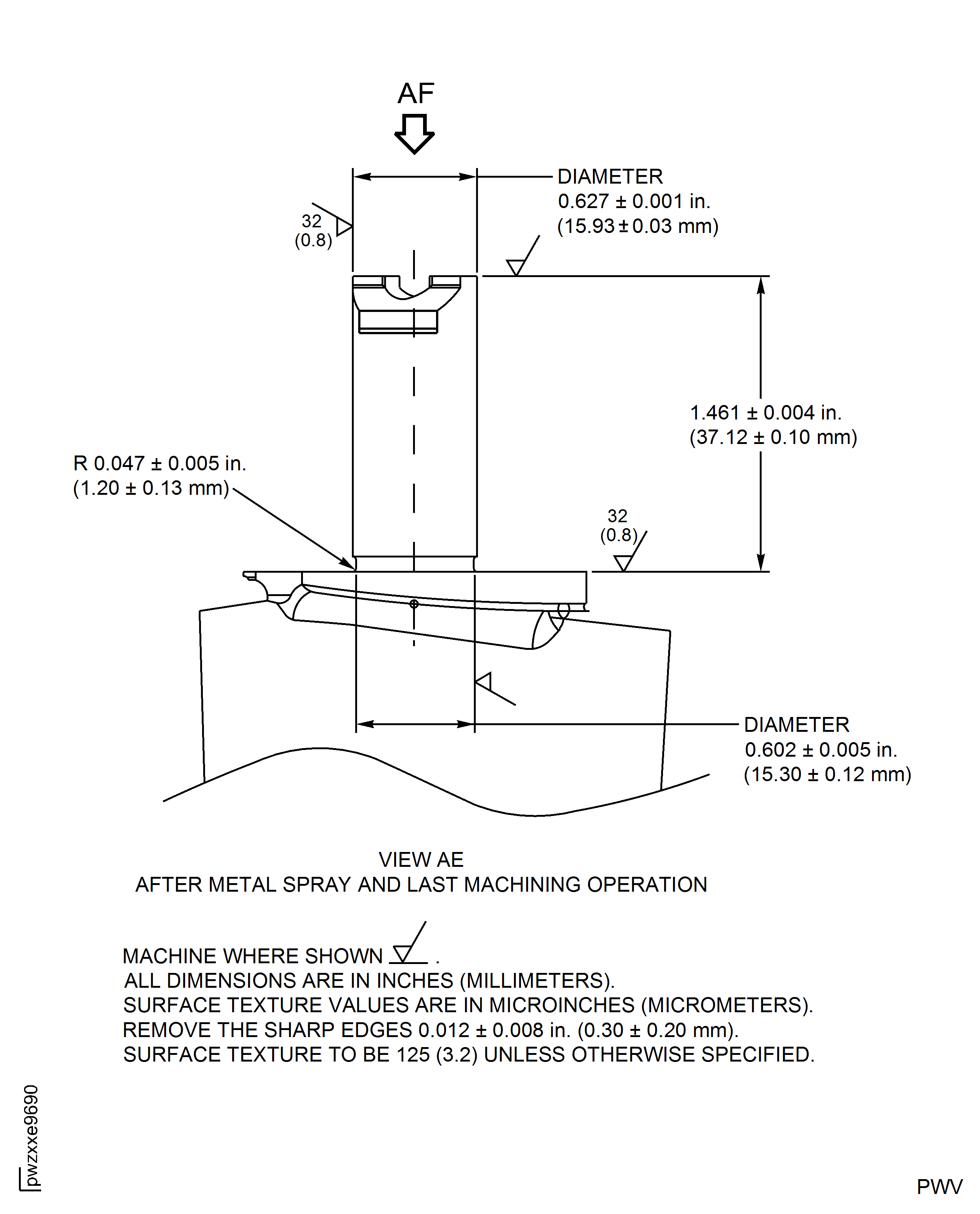 Repair Details and Dimensions - Assembly R
