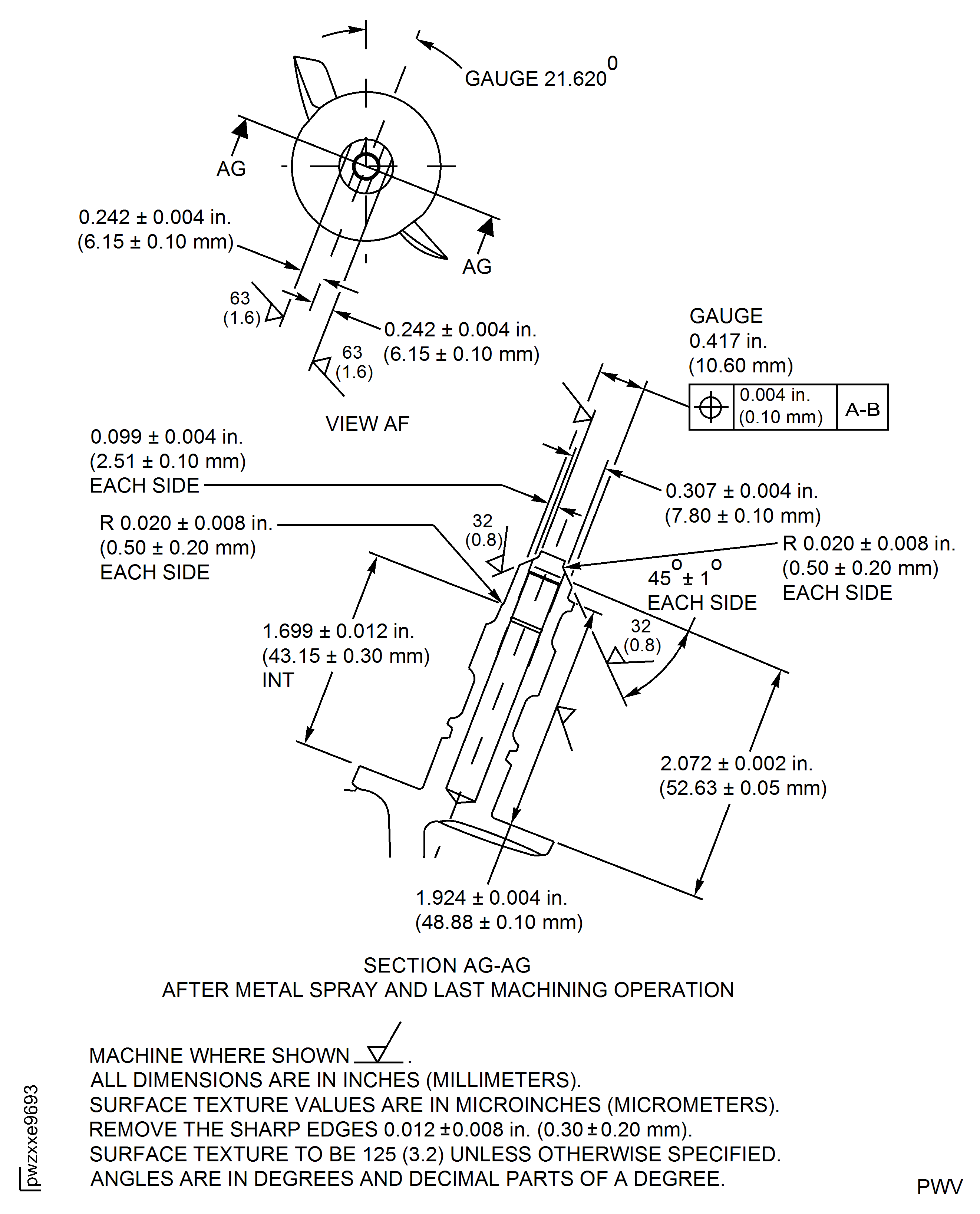Repair Details and Dimensions - Assembly M
