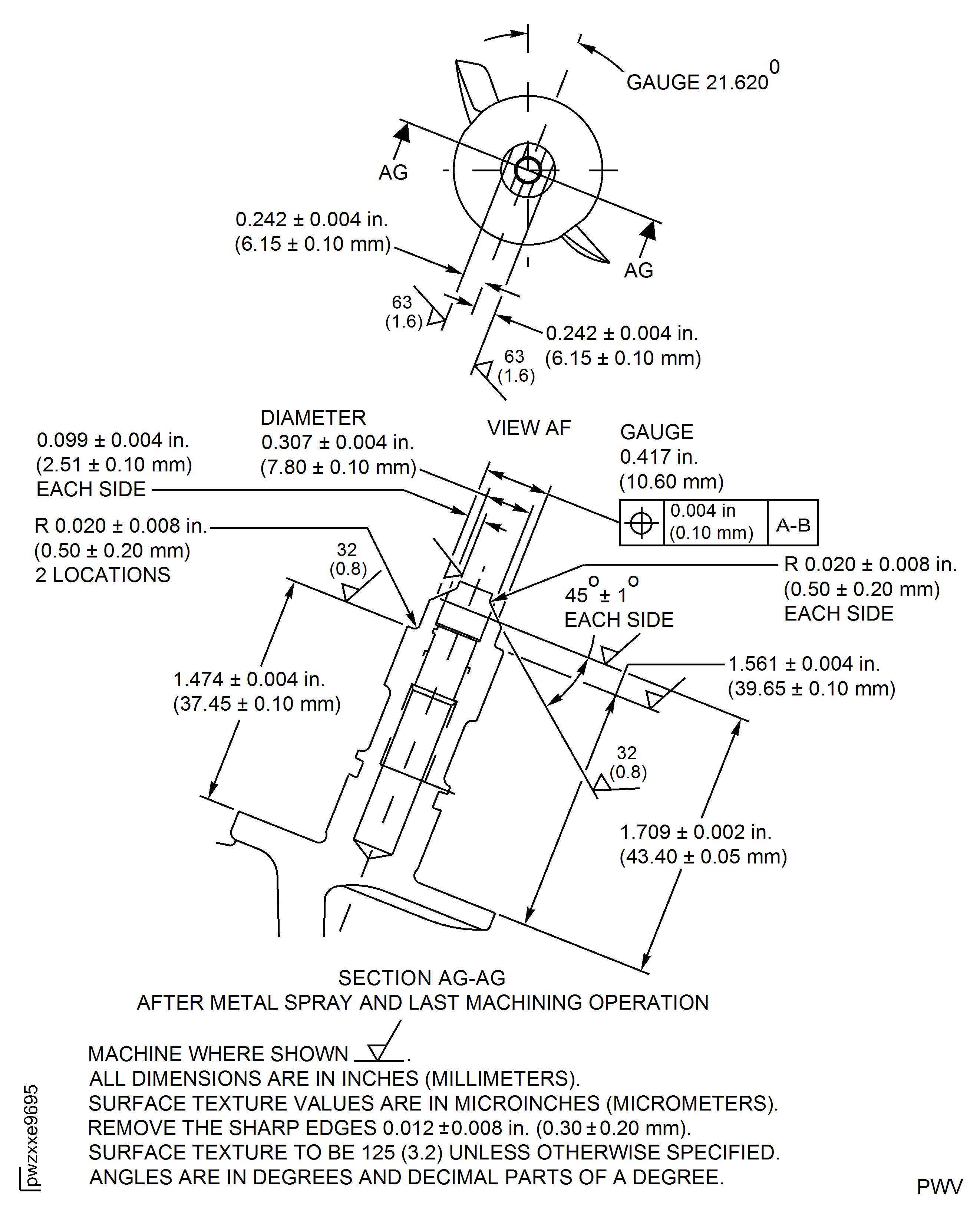 Repair Details and Dimensions - Assembly P
