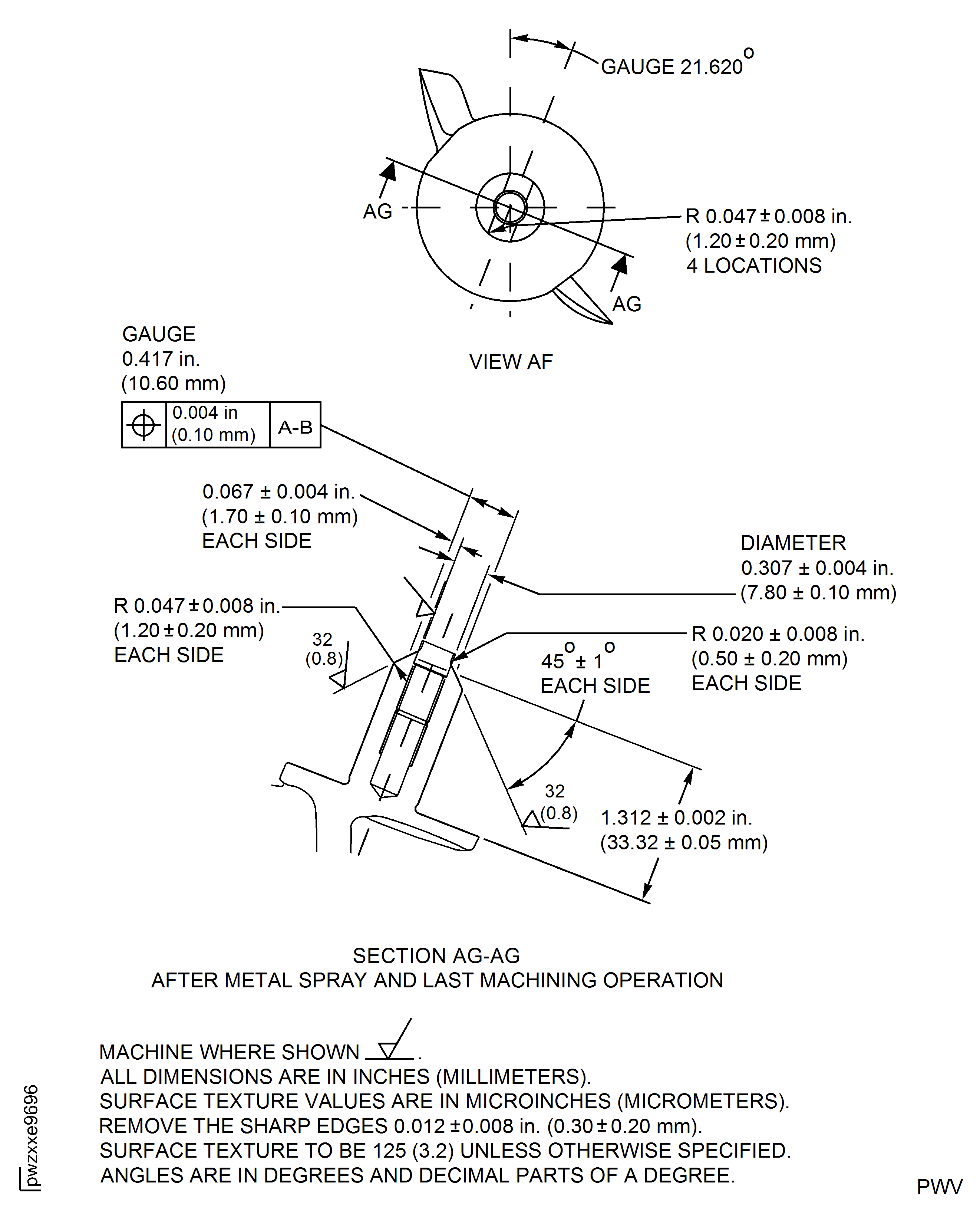 Repair Details and Dimensions - Assembly Q