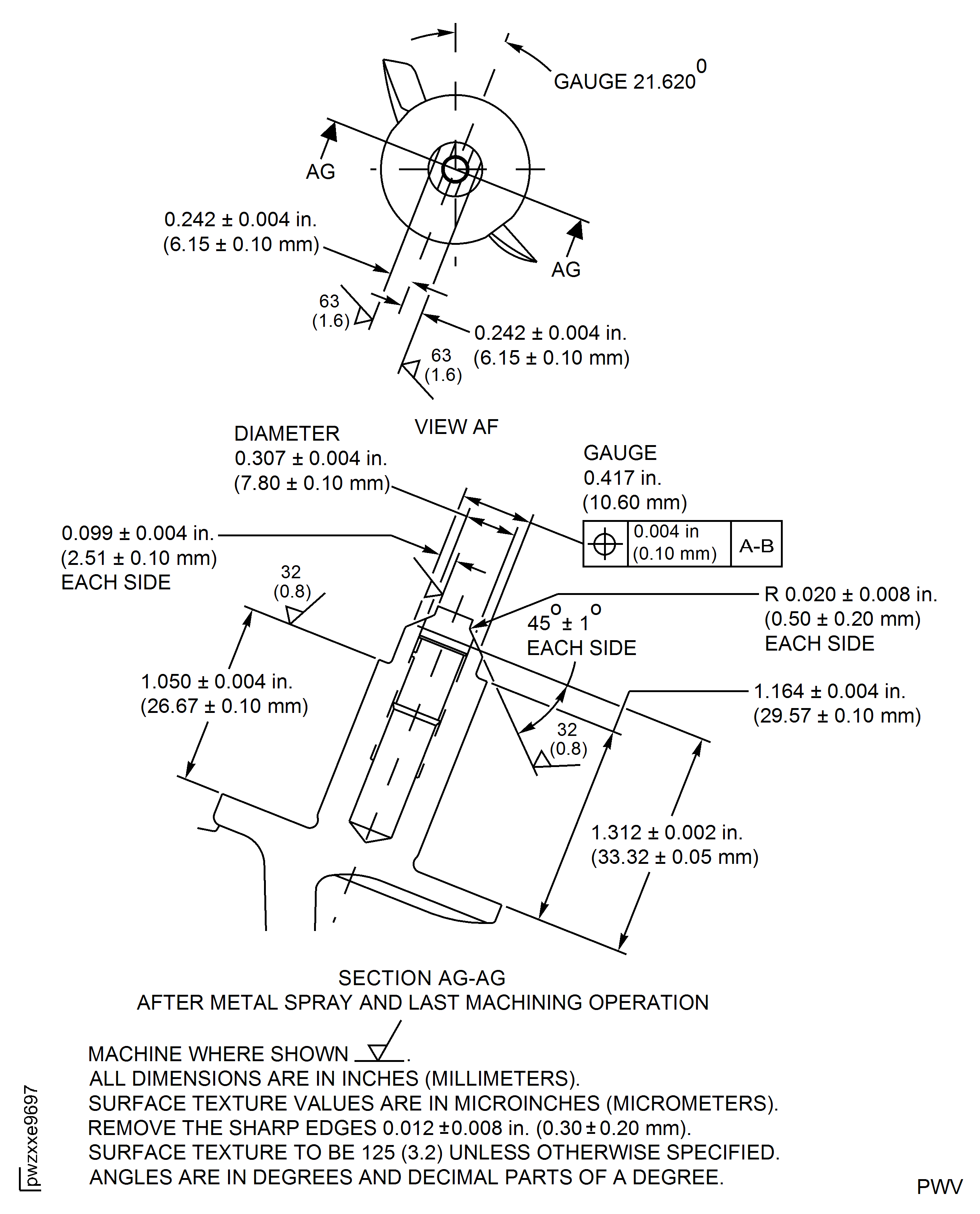 Repair Details and Dimensions - Assembly R