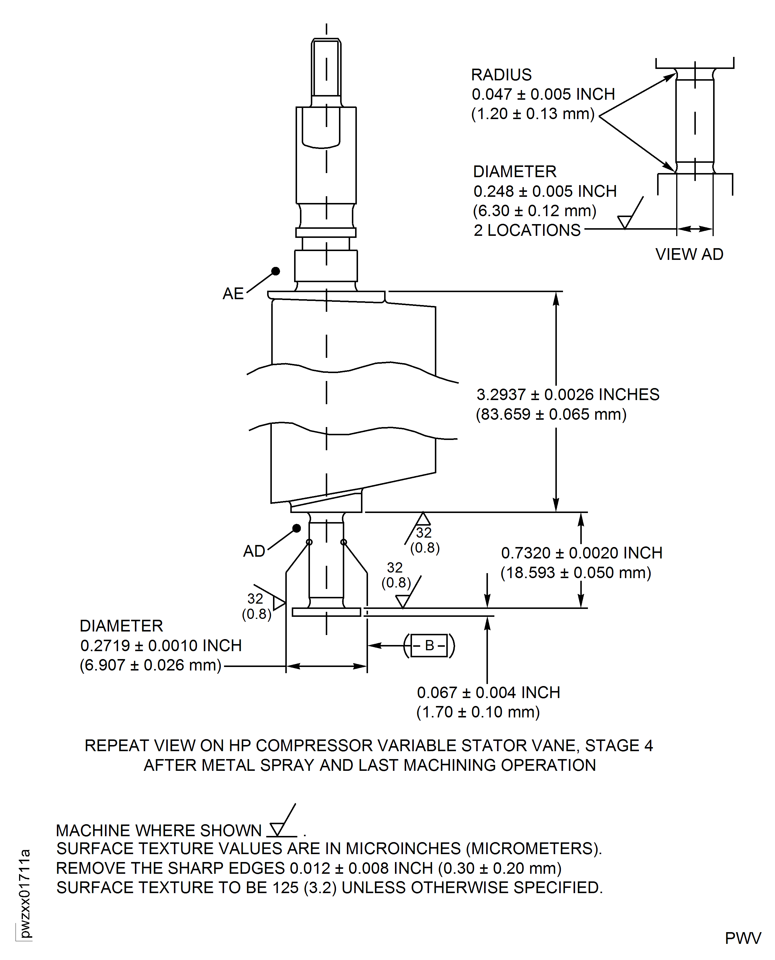 Repair Details and Dimensions - Assembly A and B