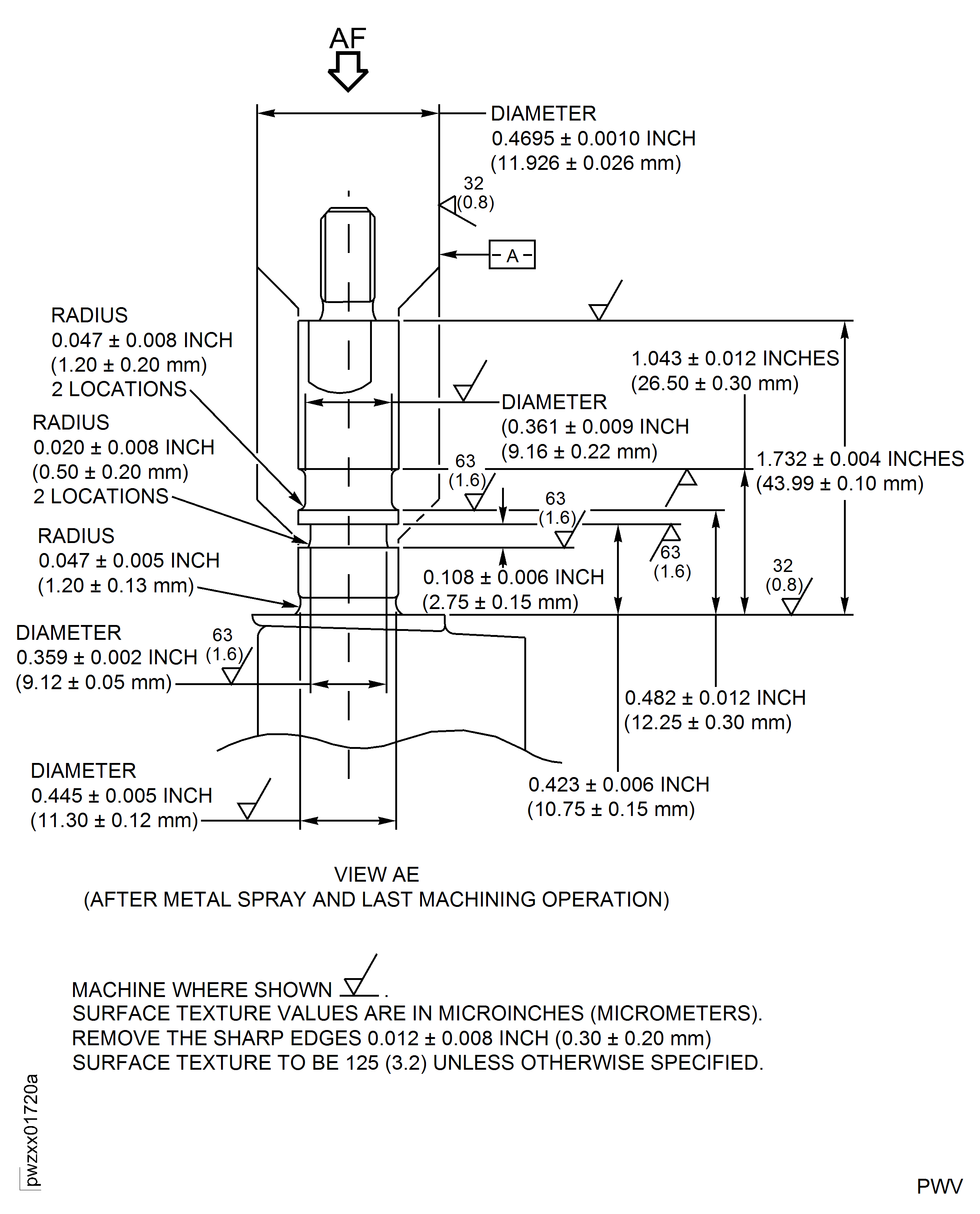 Repair Details and Dimensions - Assembly B and D
