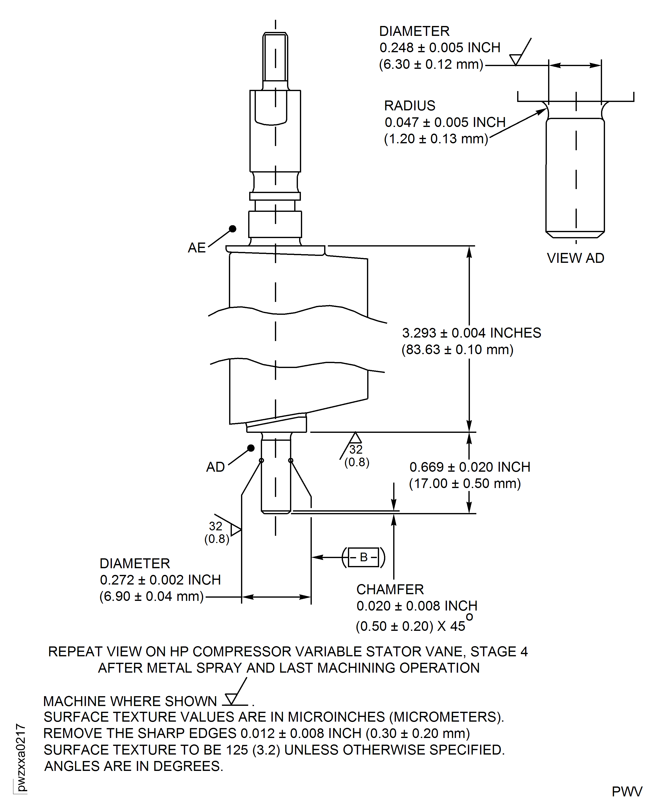 Repair Details and Dimensions - Assembly F