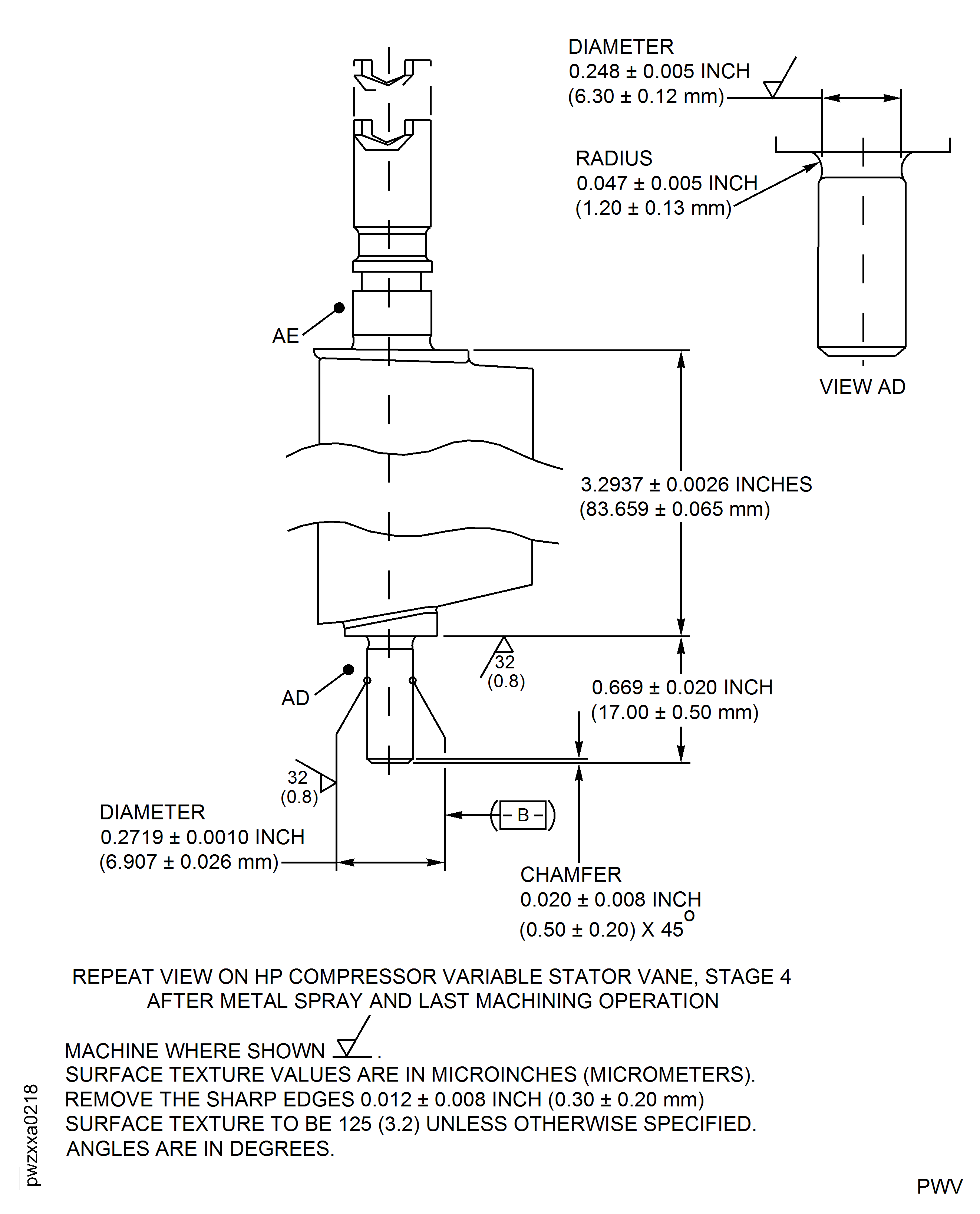 Repair Details and Dimensions - Assembly G and J