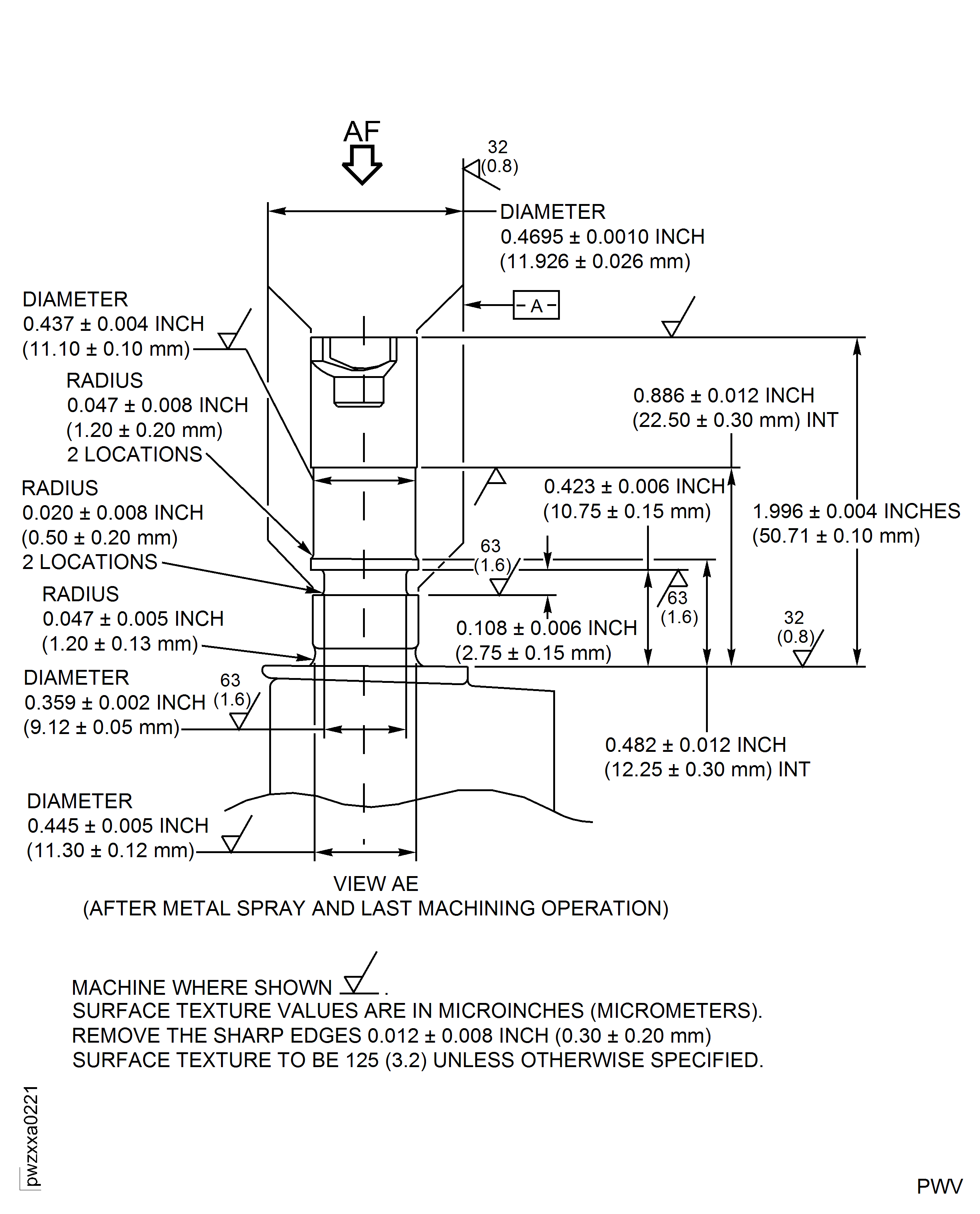 Repair Details and Dimensions - Assembly G