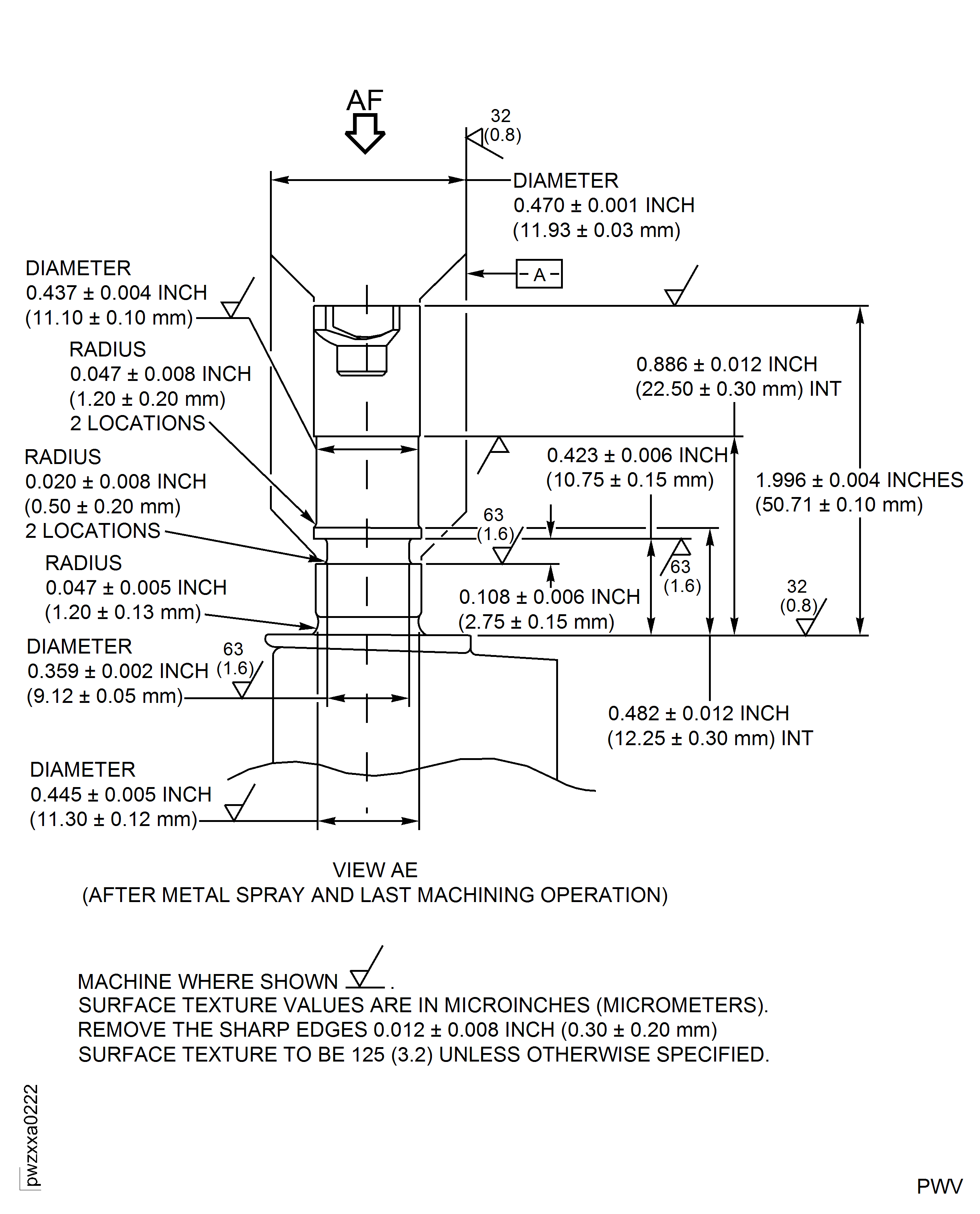 Repair Details and Dimensions - Assembly H