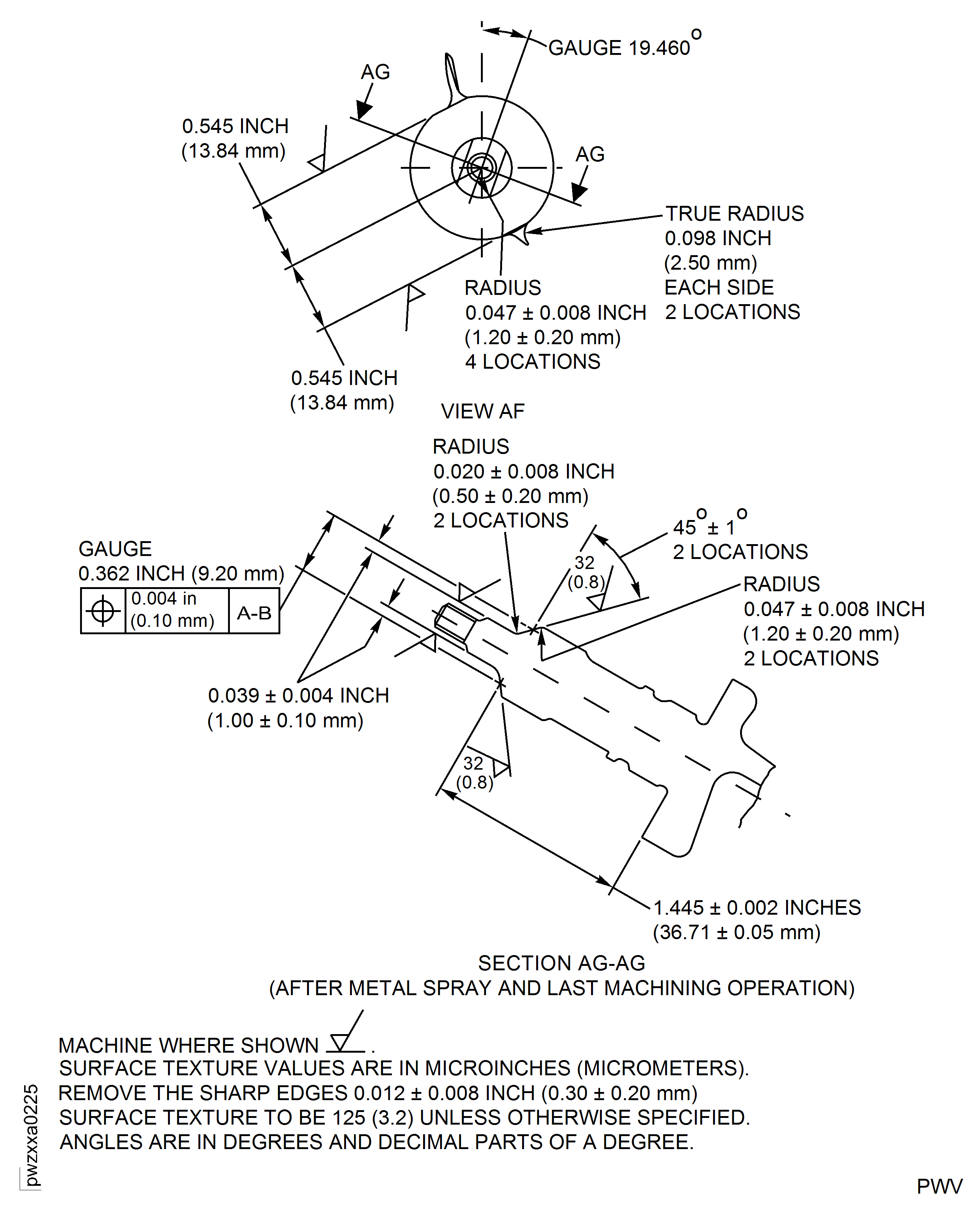 Repair Details and Dimensions- Assembly A, B, C, D, E and F