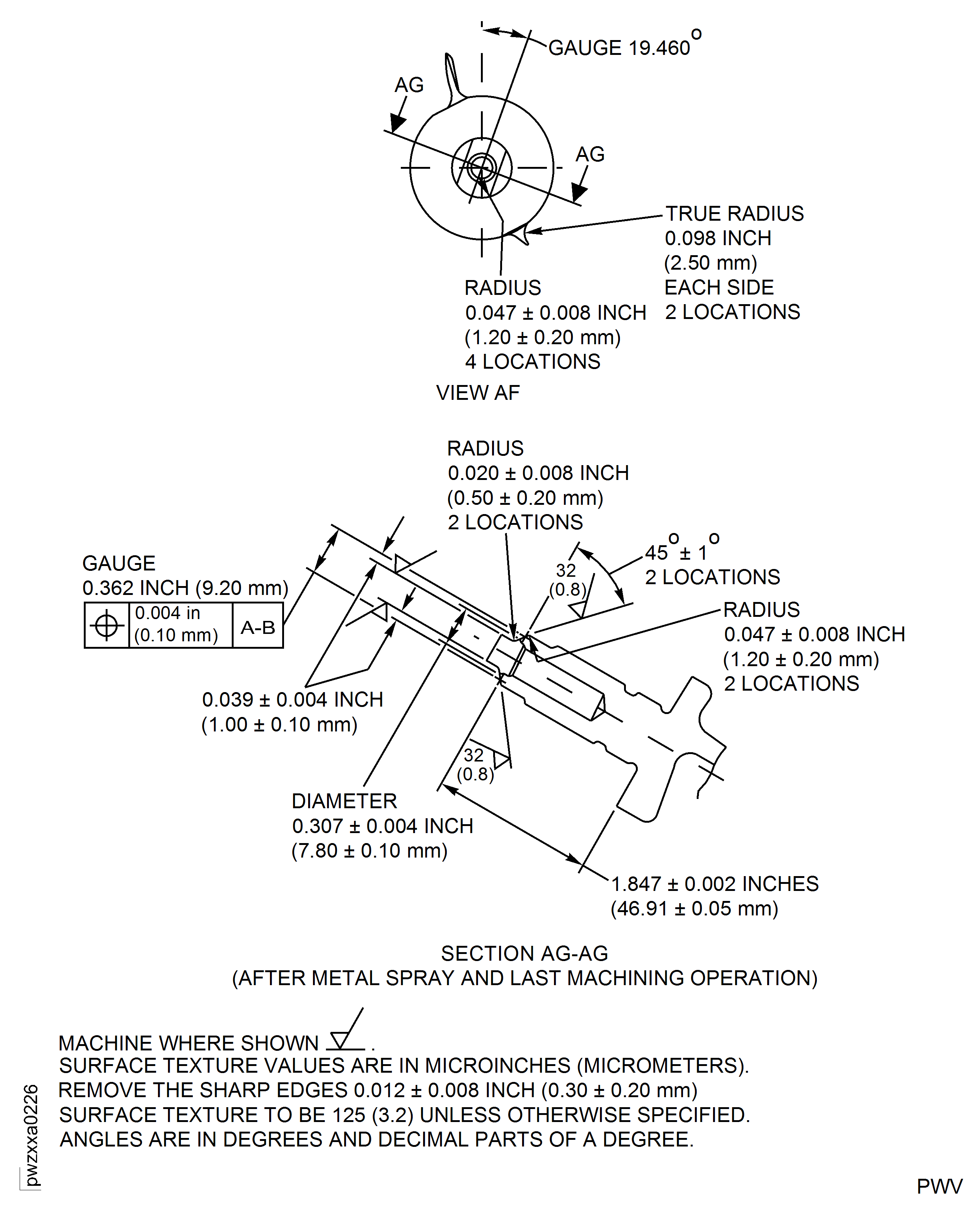 Repair Details and Dimensions - Assembly G and H