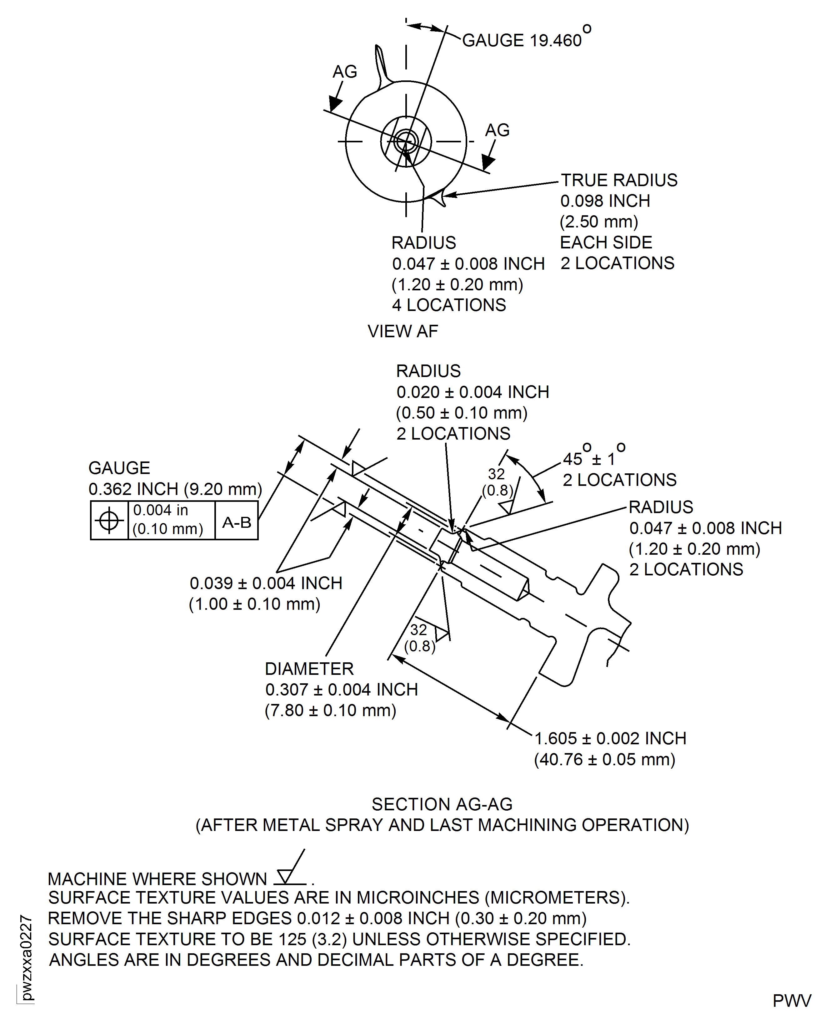Repair Details and Dimensions - Assembly J