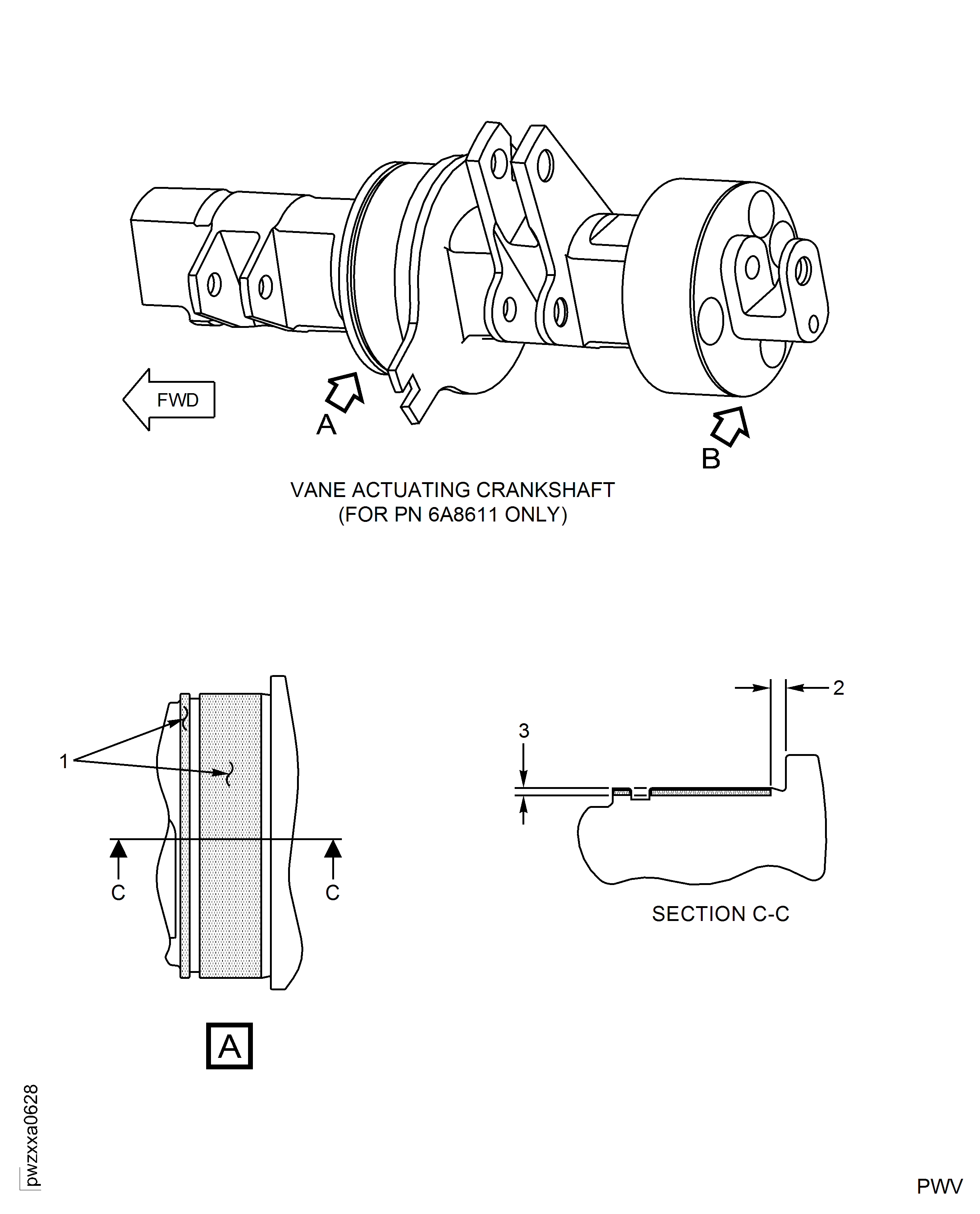 HPC Vane Actuating Crankshaft, Surface Damage Blend Repair-012 (VRS9392) (Applicable to PN 6A8611 Only)