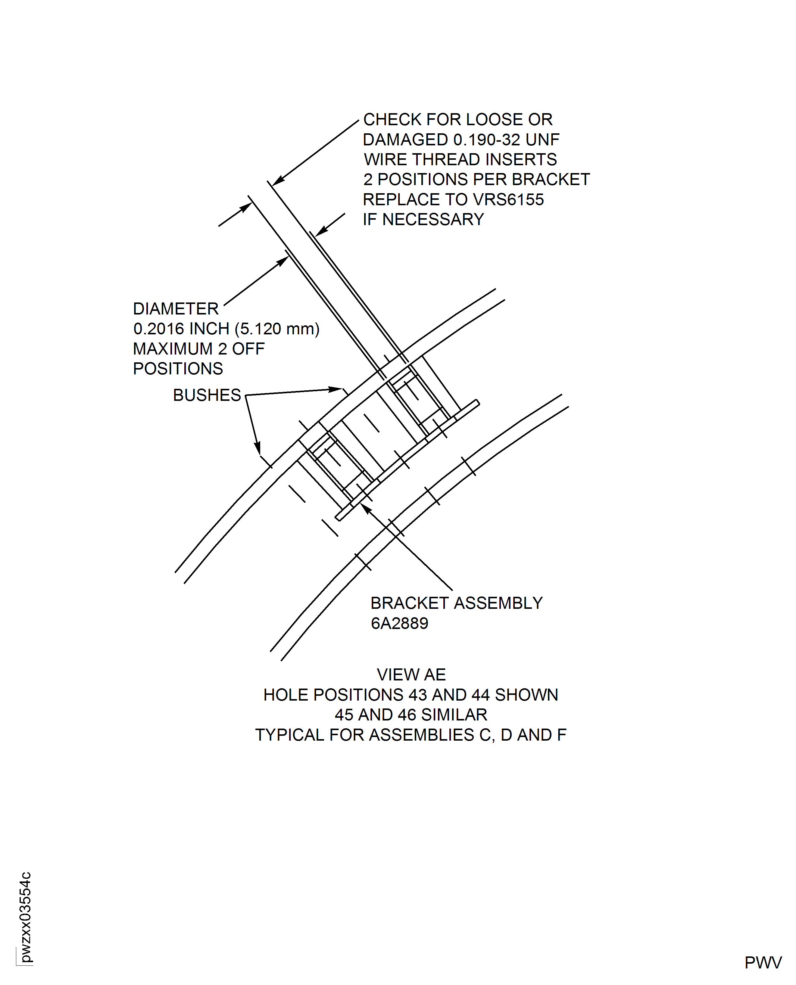 Repair Details and Dimensions - Assembly C, Assembly D and Assembly F