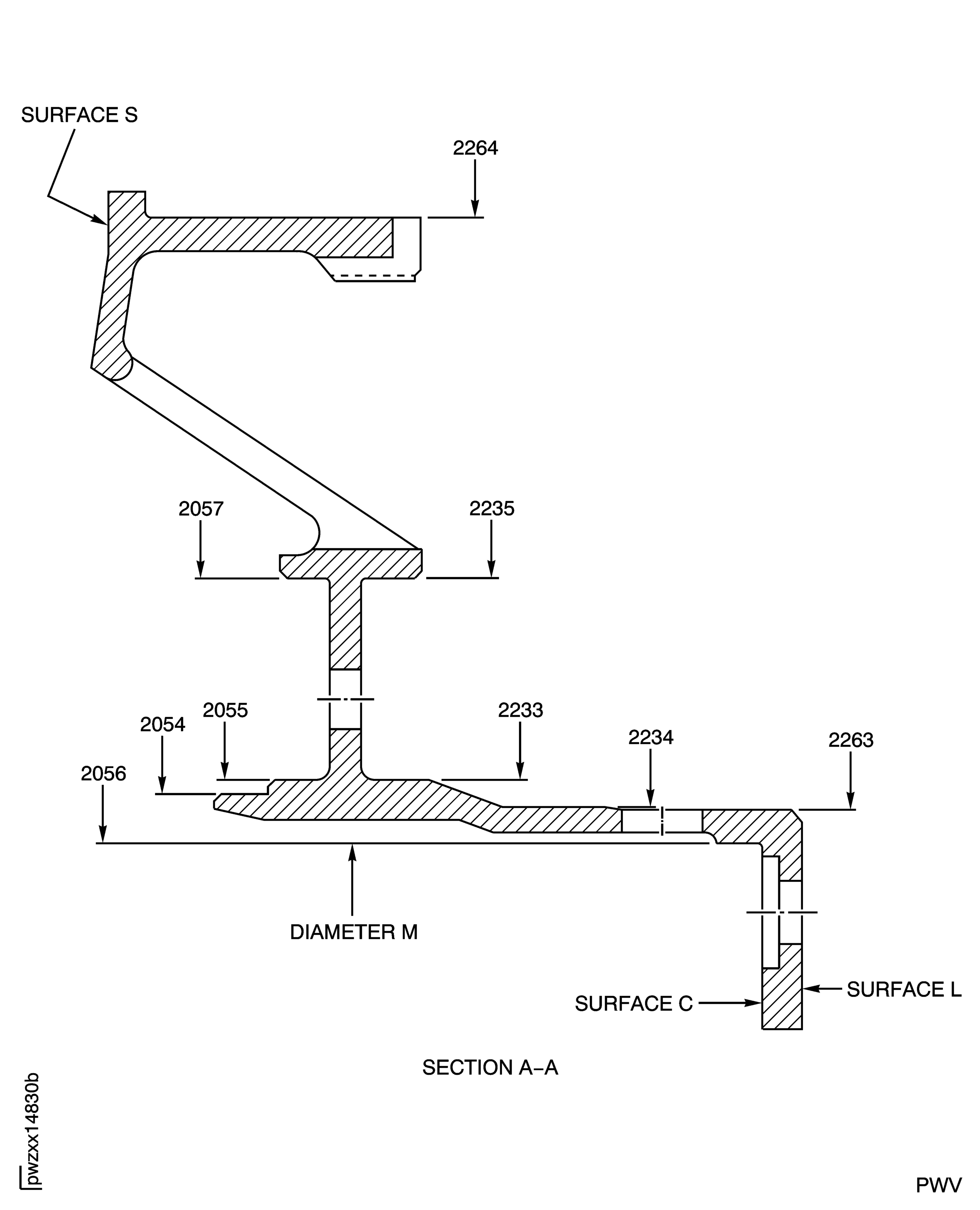 No. 4 Bearing Support Inspection Locations