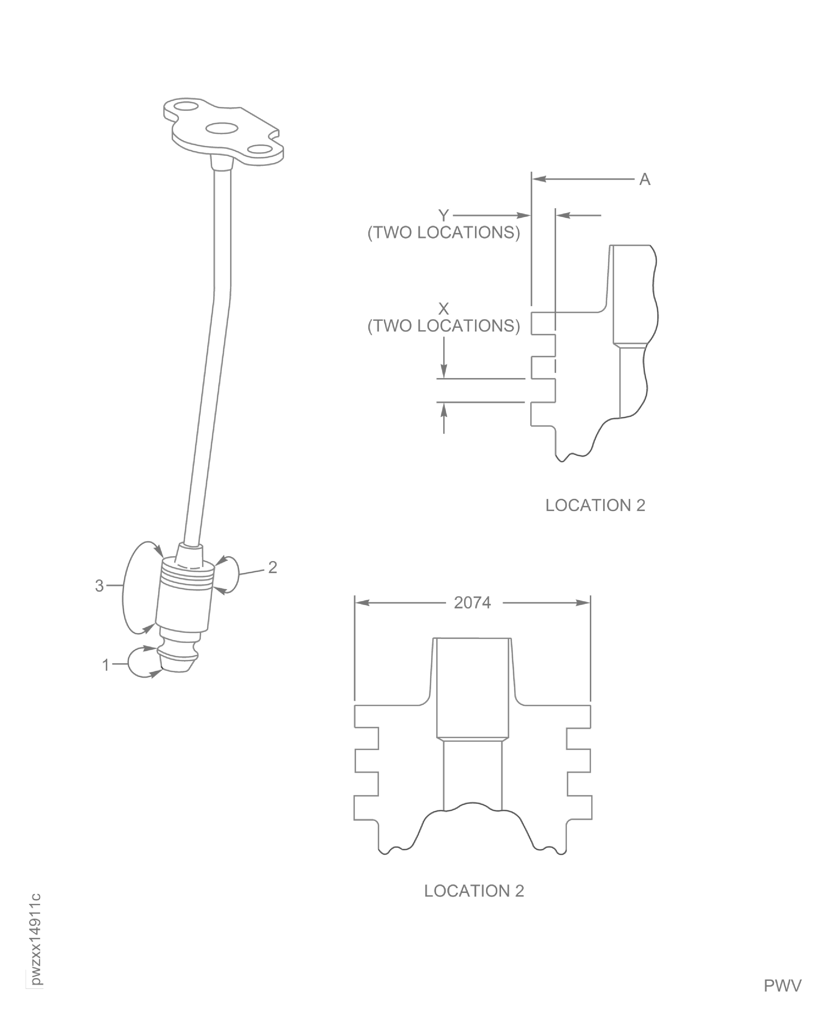 No. 4 Bearing and Airframes Outer Tube Assembly Inspection Locations