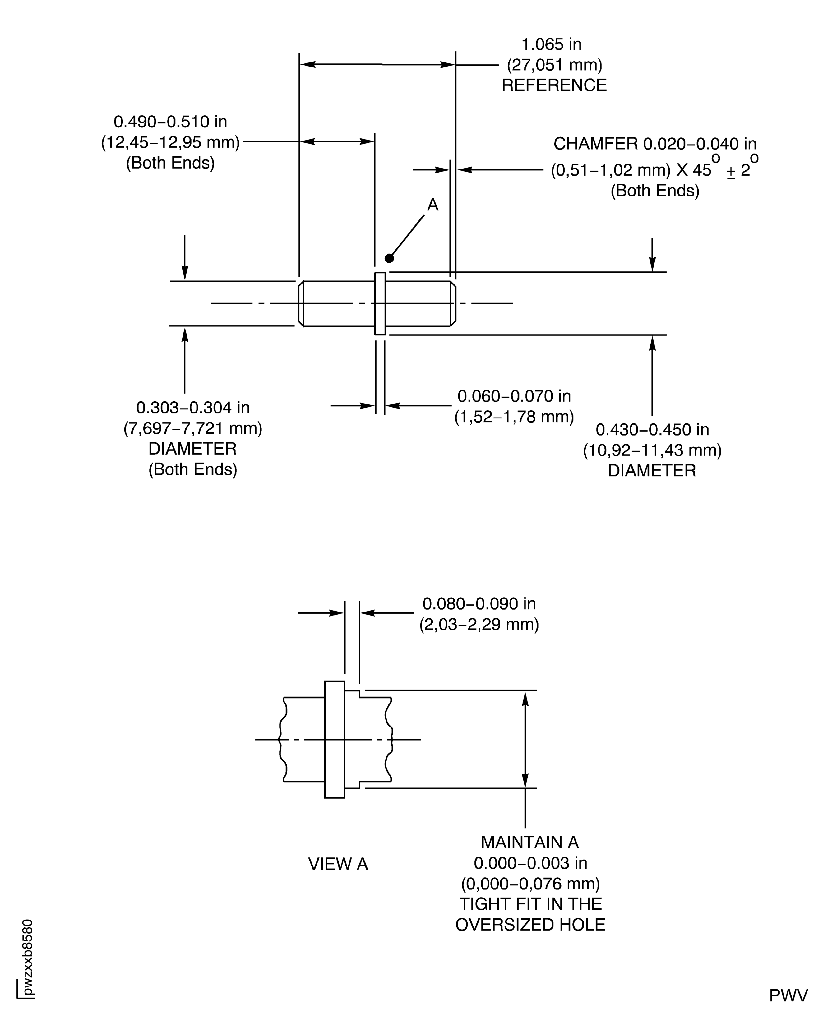 Locally manufacture a dowel pin for oversized
pin holes