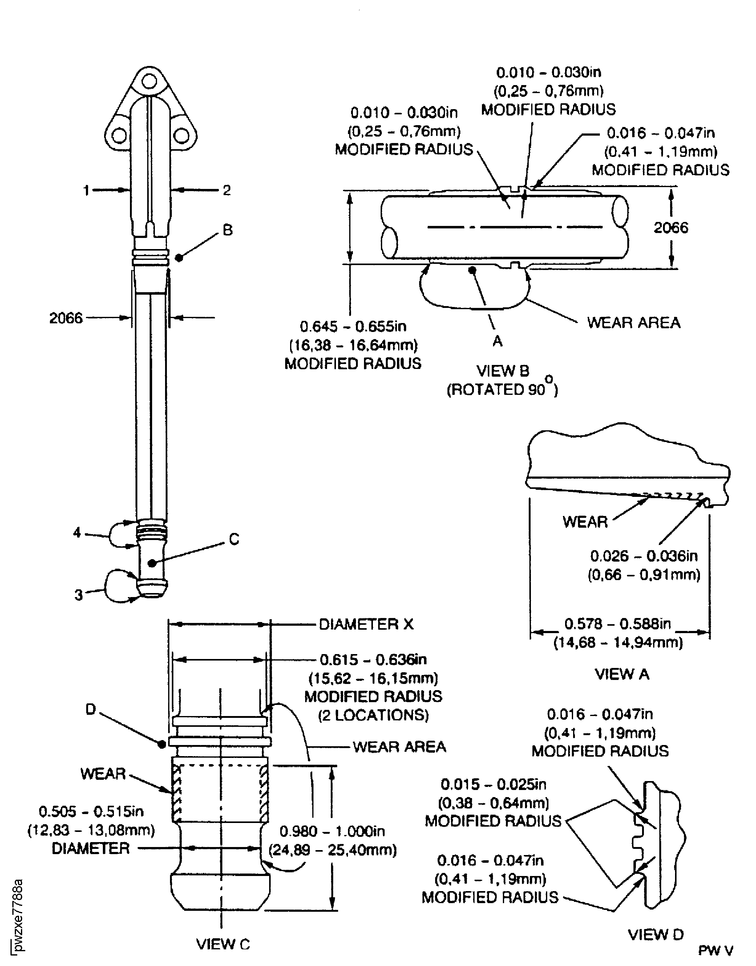 No. 4 Bearing Pressure Tube (PN 2A2493-01 and 2A4256-01) Inspection Locations