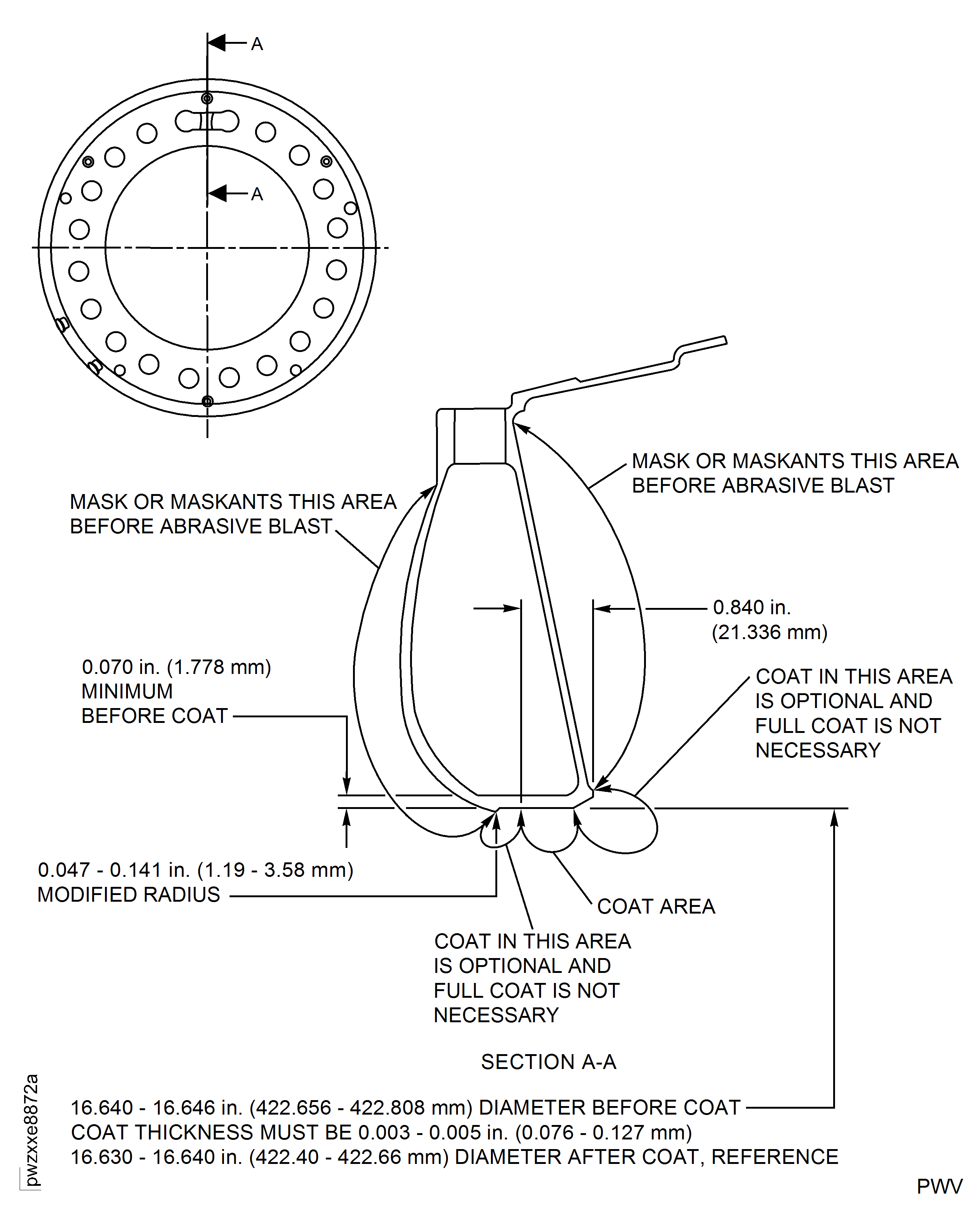 Repair Details and Dimensions (For PNs 2A0550-01, 2A1383, 2A1618, 2A1620, 2A1666 And 2A2032 ONLY)