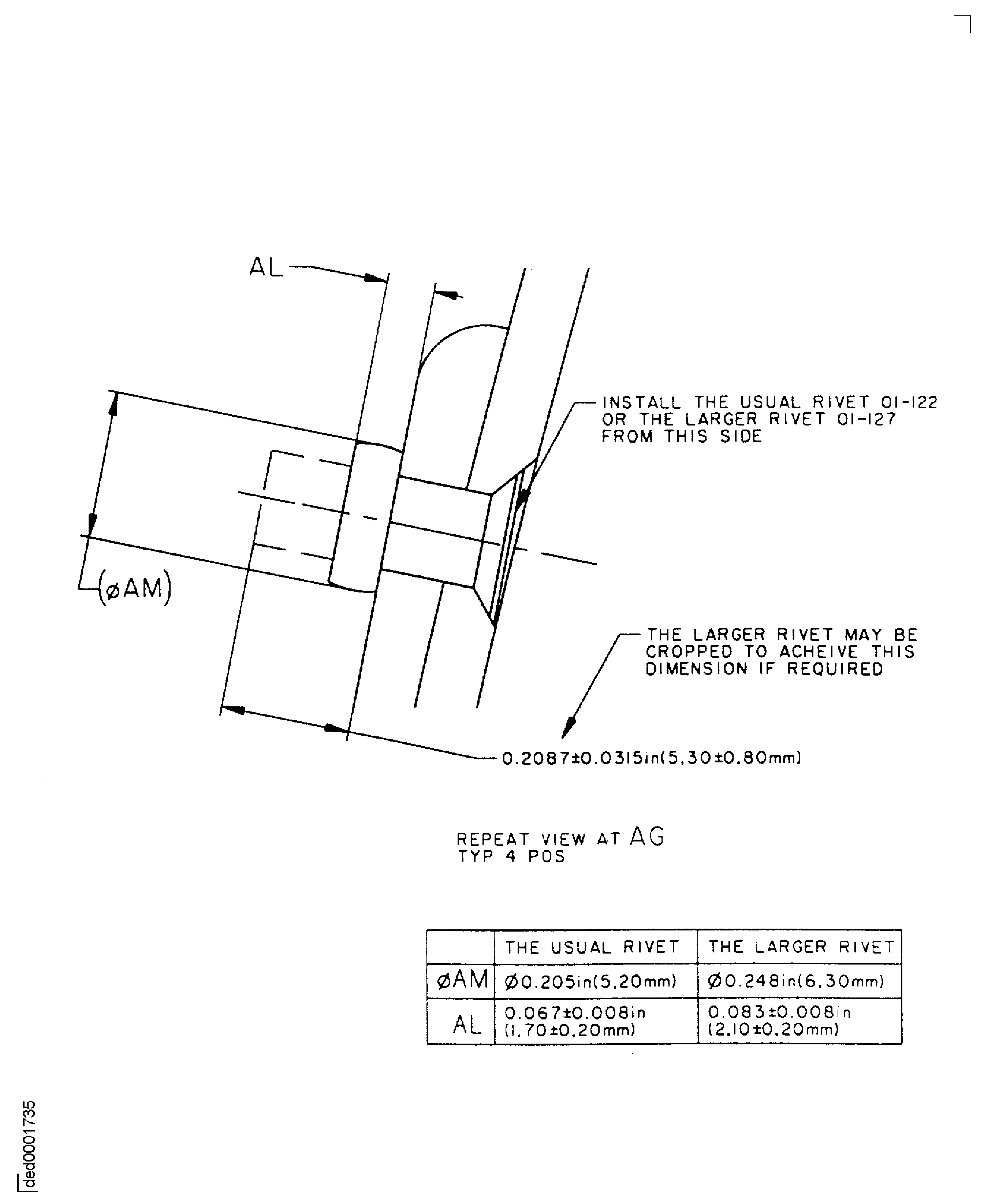Repair Details and Dimensions - Assembly A, Assembly B, and Assembly C