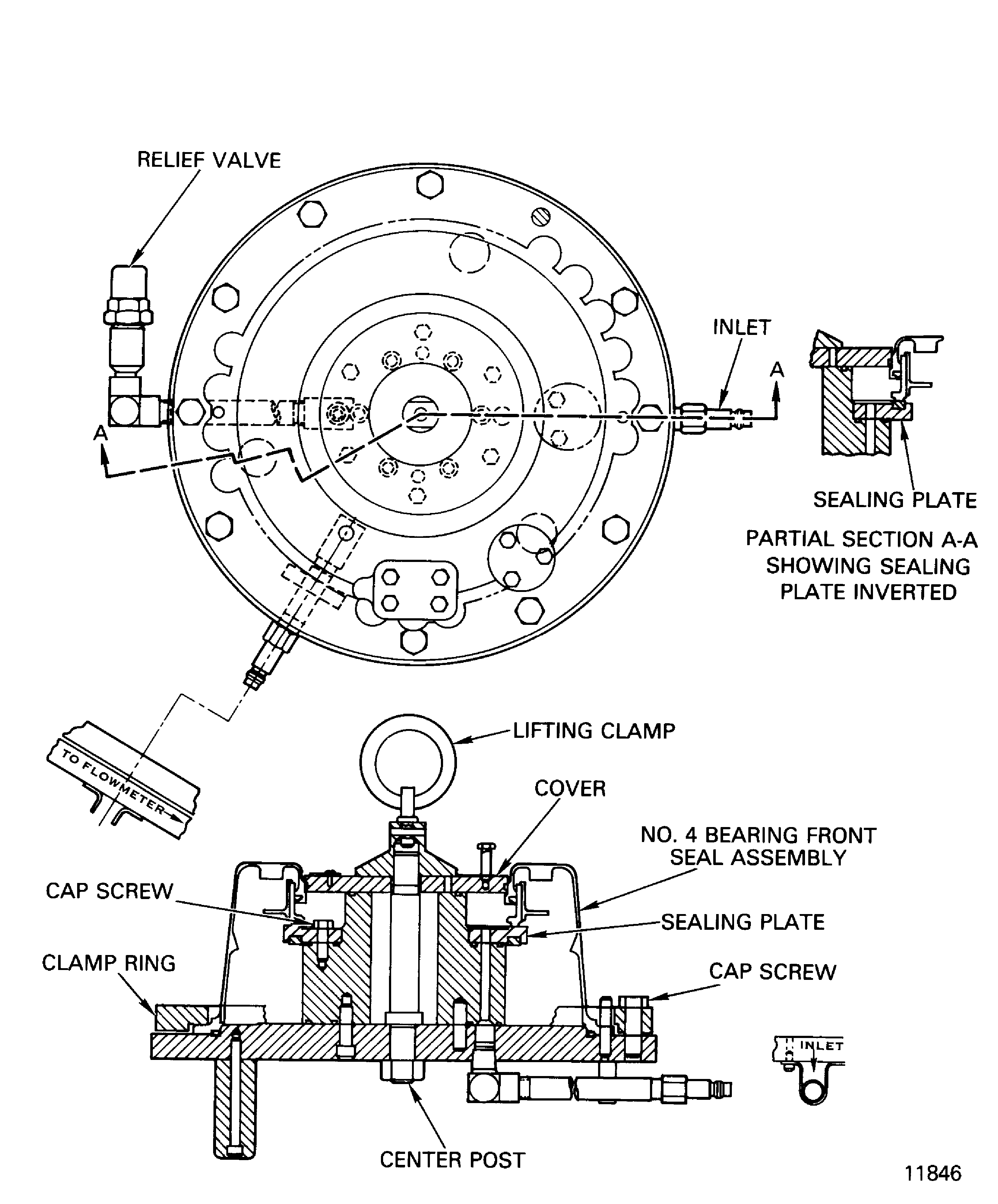 Install the No. 4 bearing front seal assembly in the IAE 1P16024 fixture