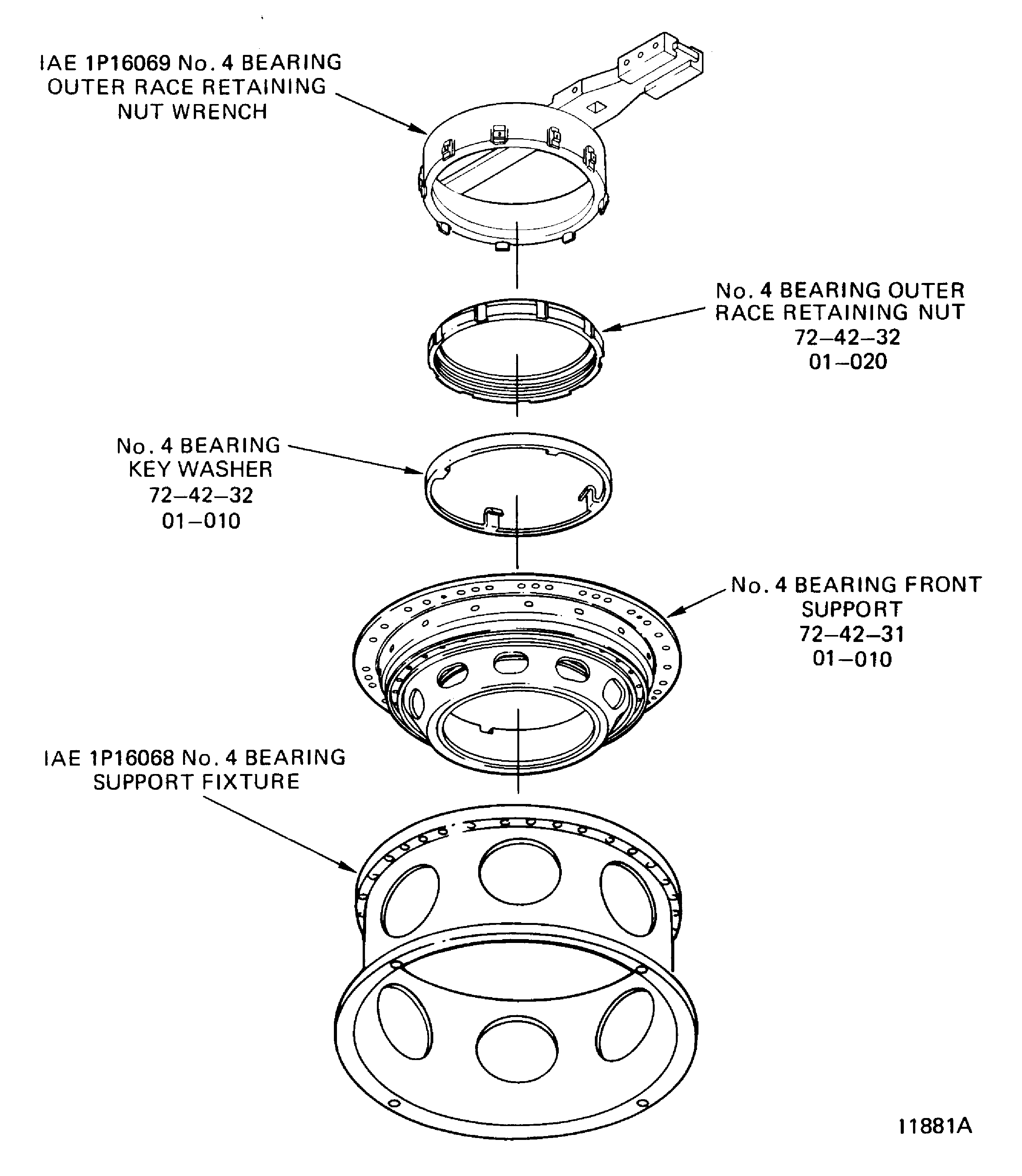 Install the No. 4 Bearing Outer Race Retaining Nut and the Nut Lock