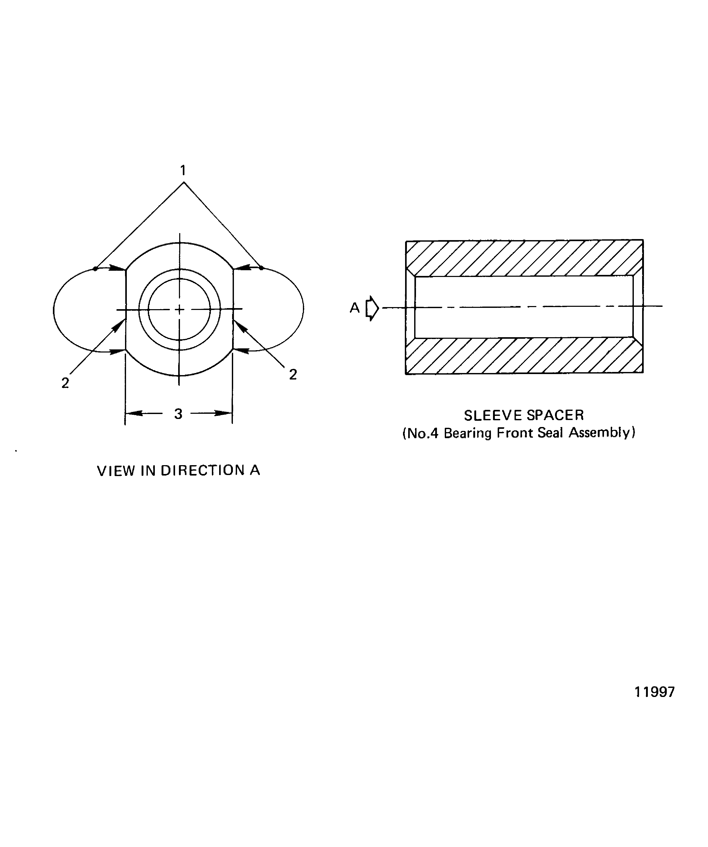 No. 4 bearing front oil seal sleeve spacer
inspection locations