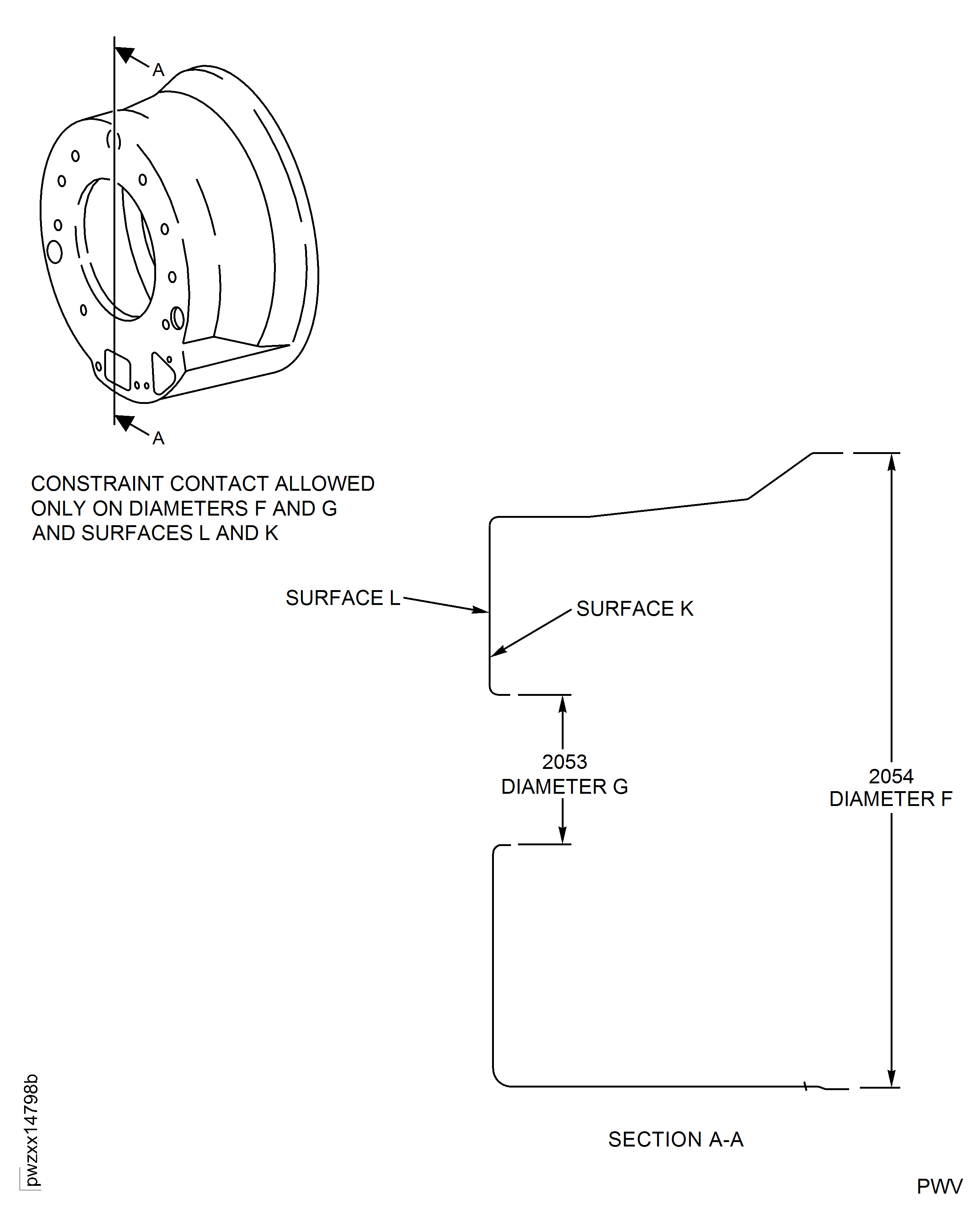 No. 4 Bearing Heat Shield Inspection Locations