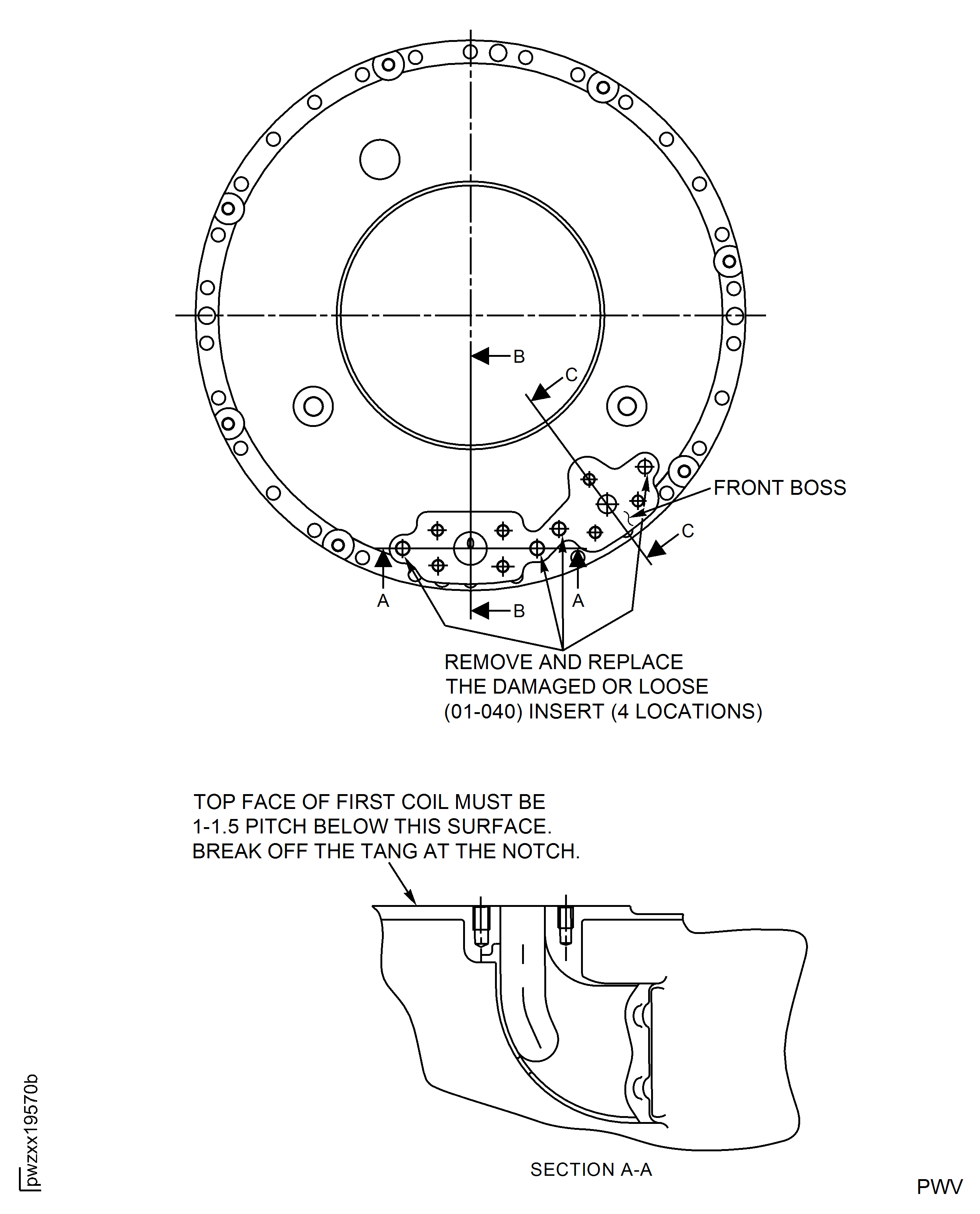 No. 4 Bearing Seal Support Assembly Insert Replacement
