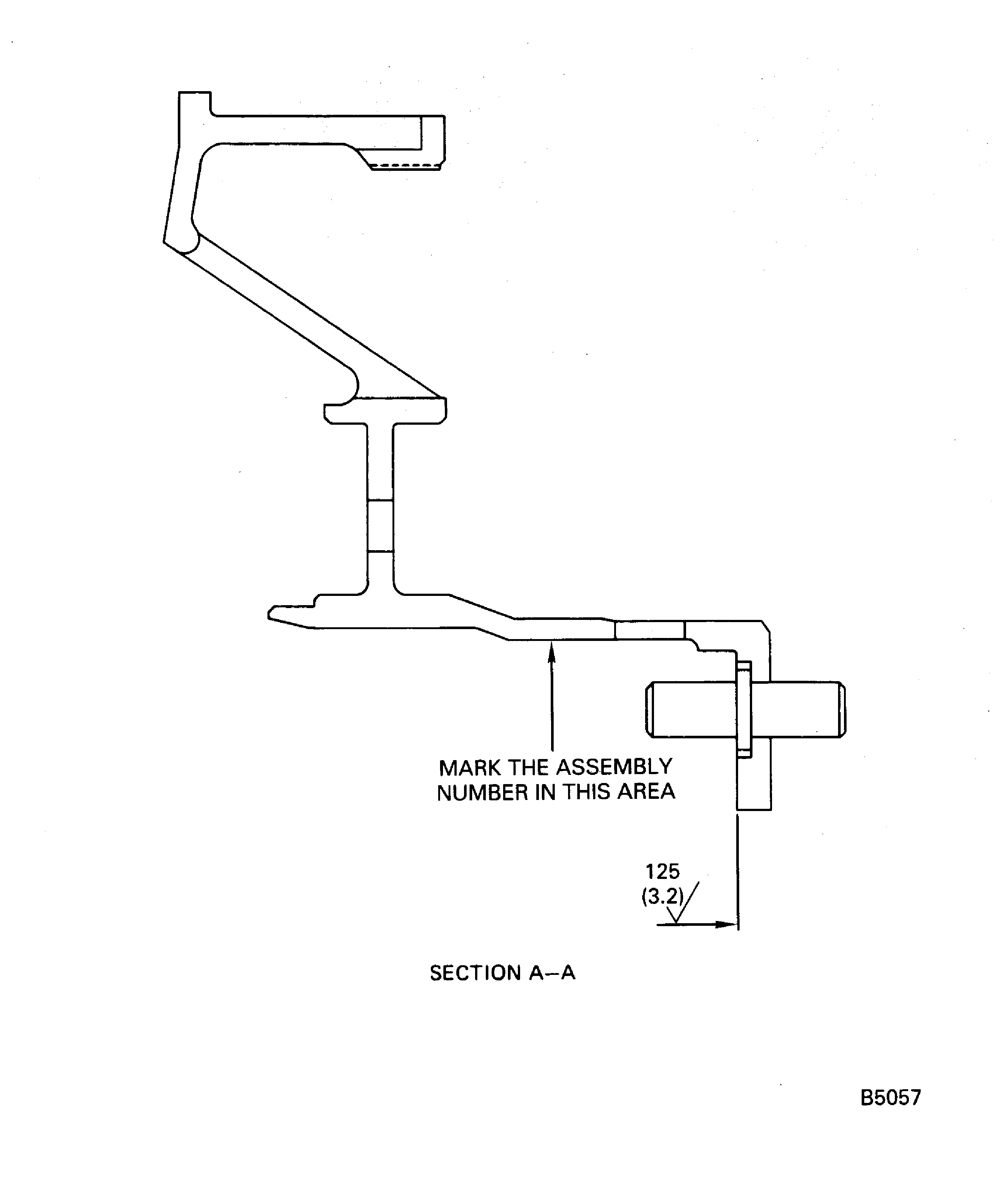 No. 4 bearing support inspection and identification areas