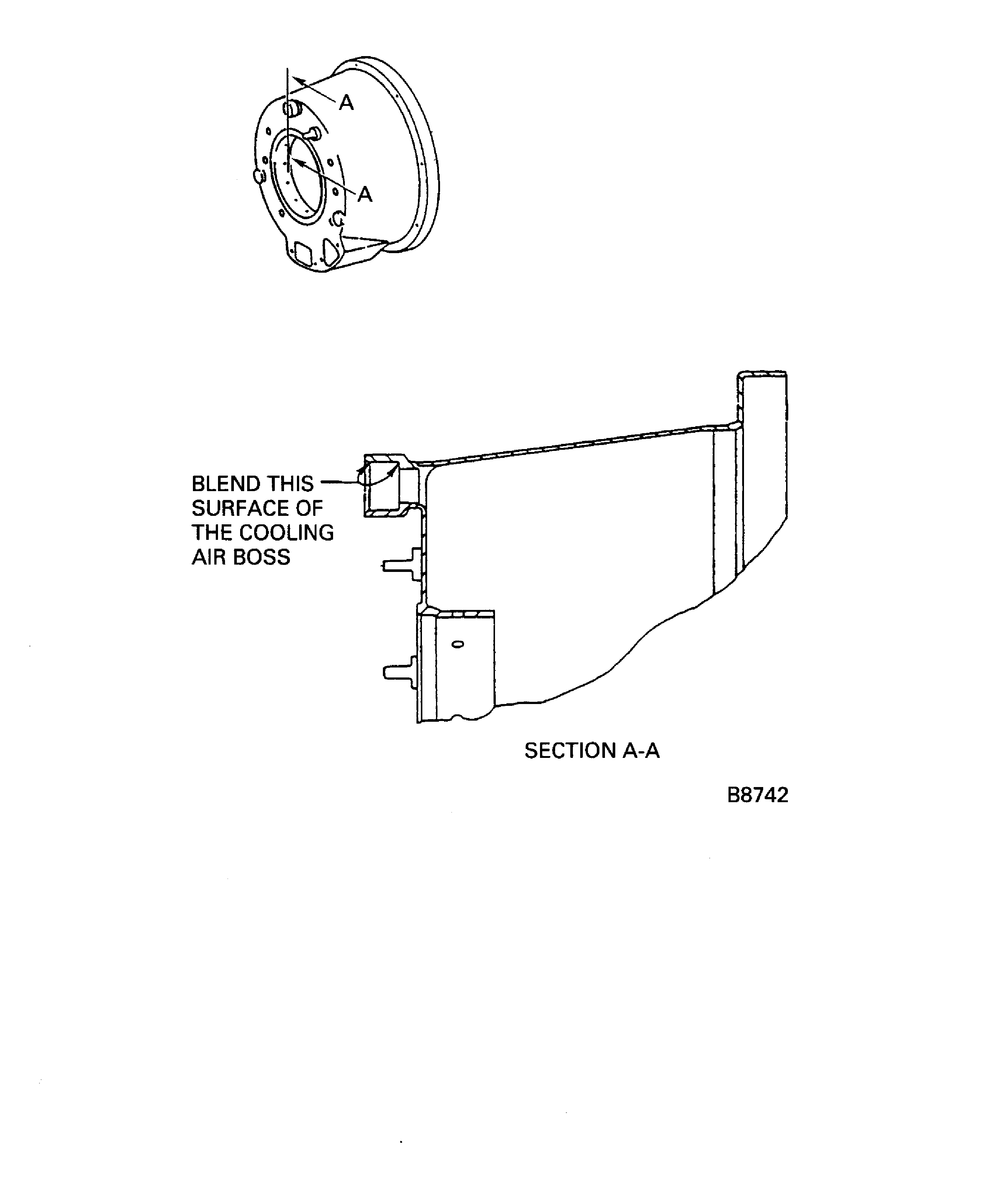Blend repair the No. 4 bearing front cooling duct