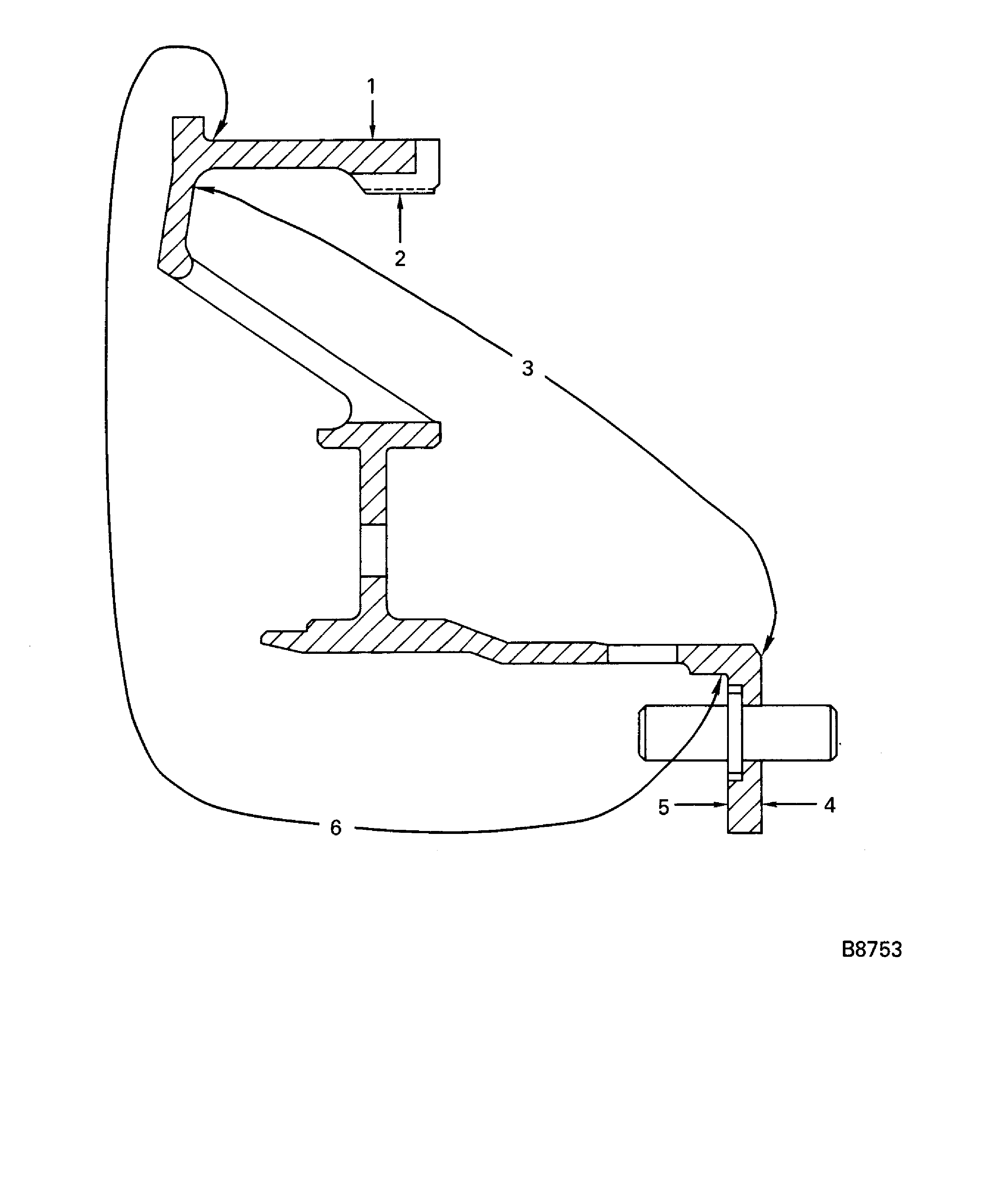 No. 4 bearing support assembly blend repair locations