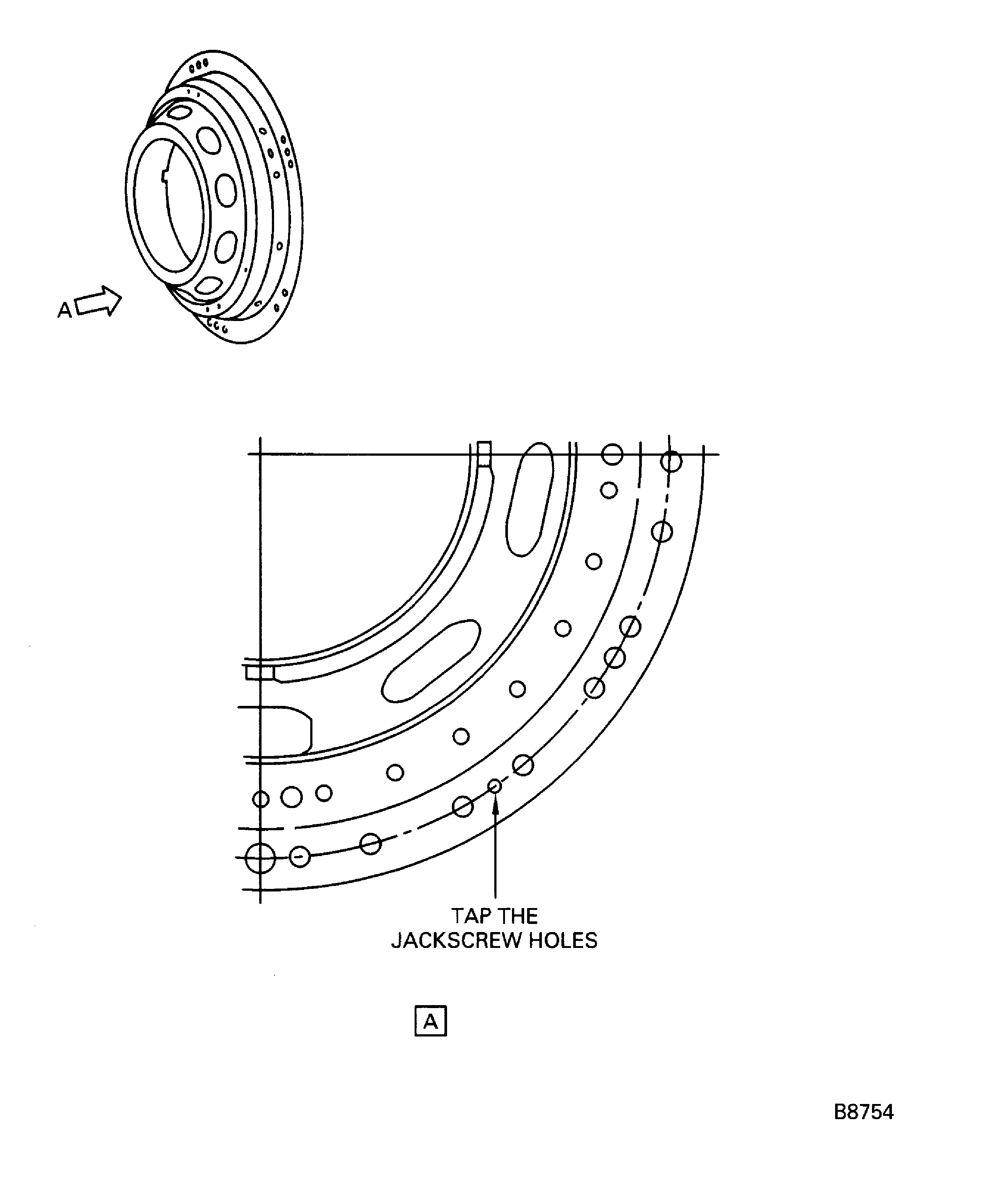 No. 4 bearing support assembly jackscrew hole repair
