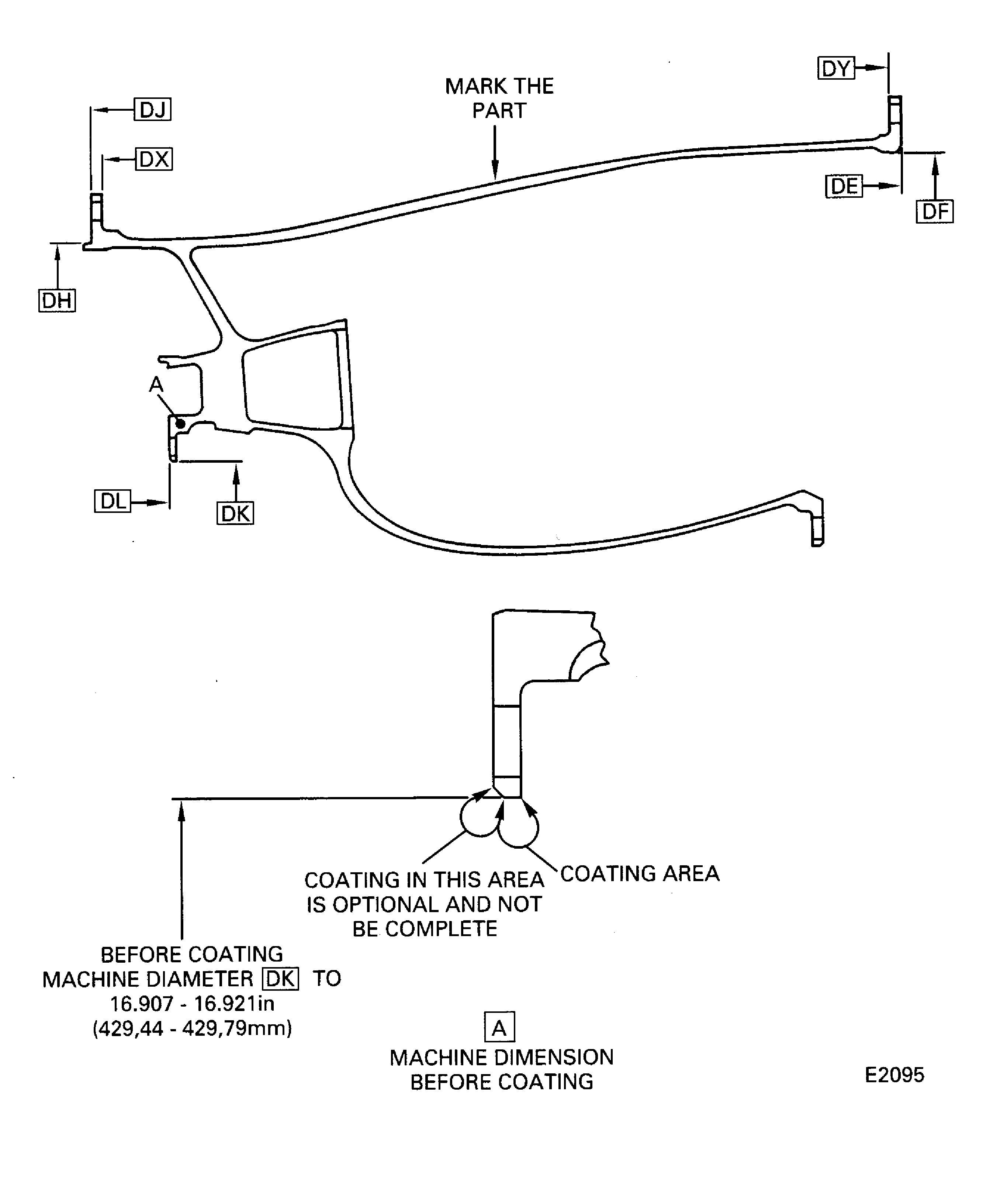 Diffuser case front inside seal diameter repair areas