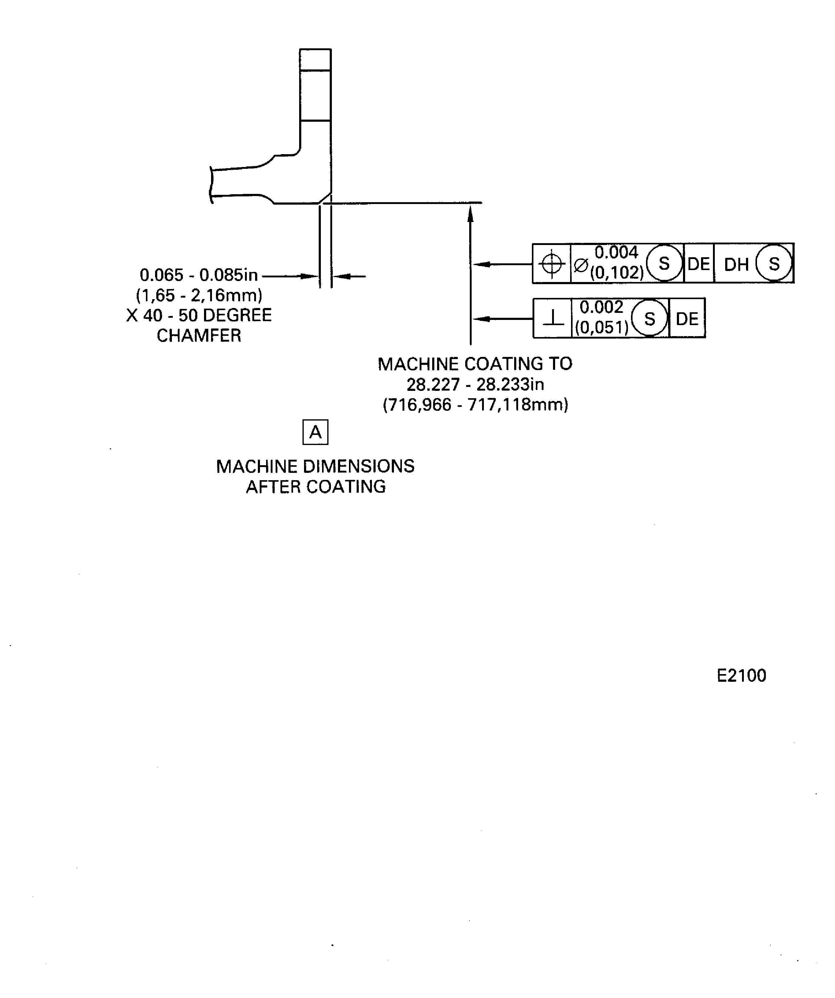 Diffuser case rear outside diameter repair areas