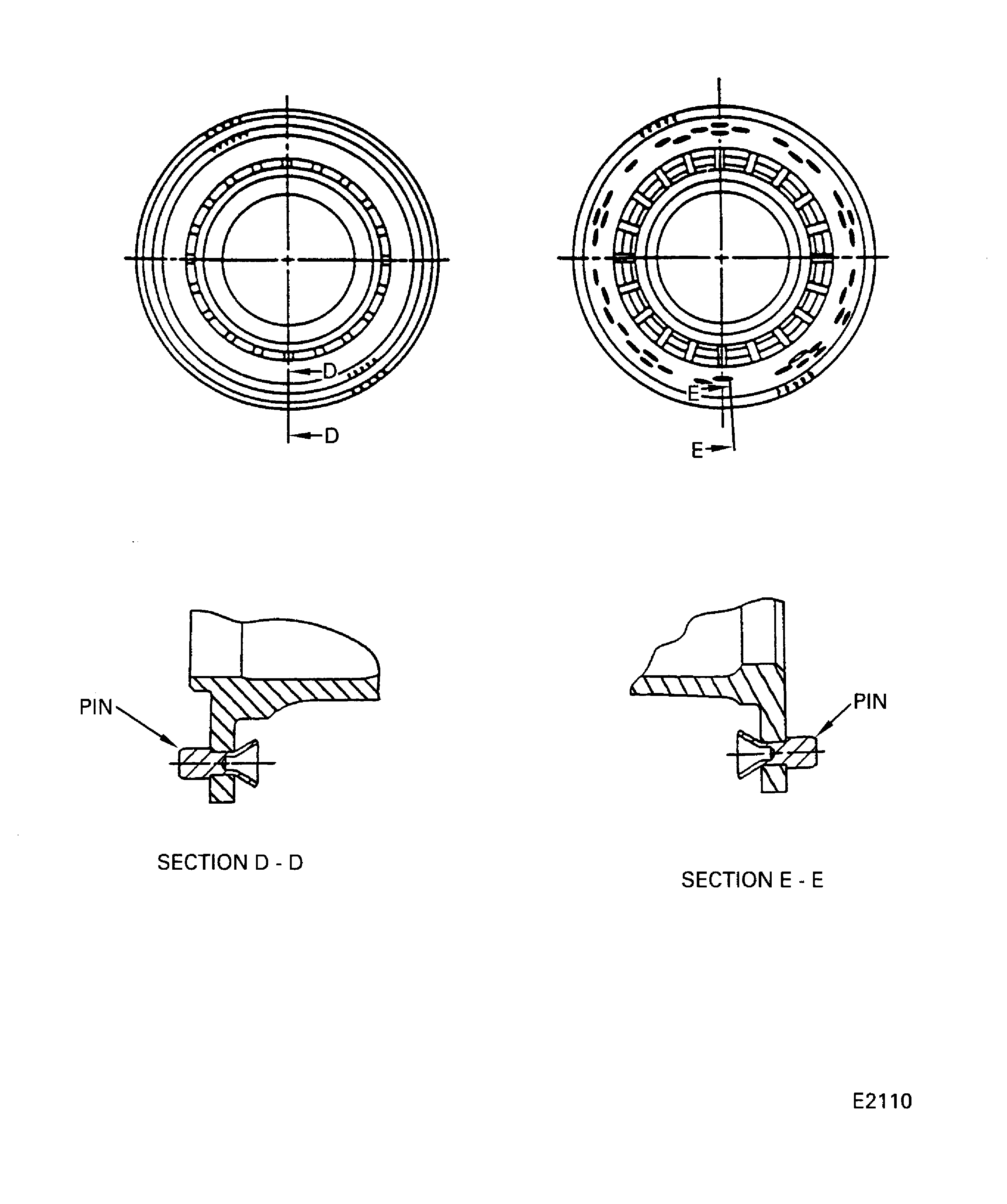 Diffuser case shoulder pin repair areas