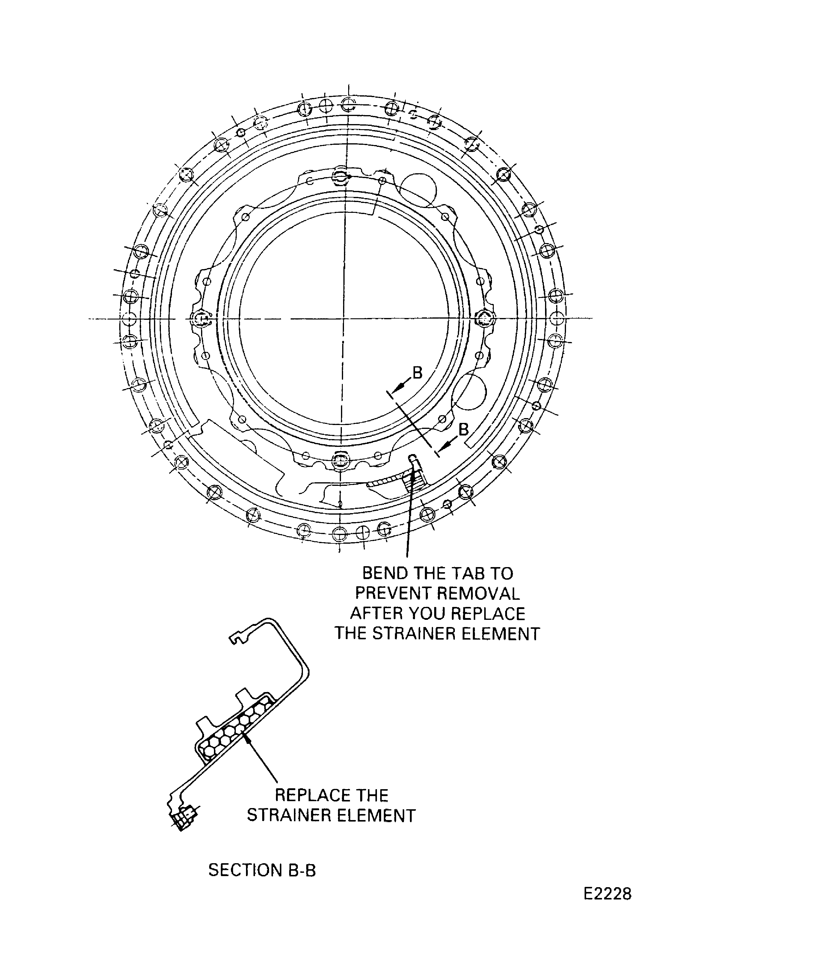 No. 4 bearing strainer element replacement