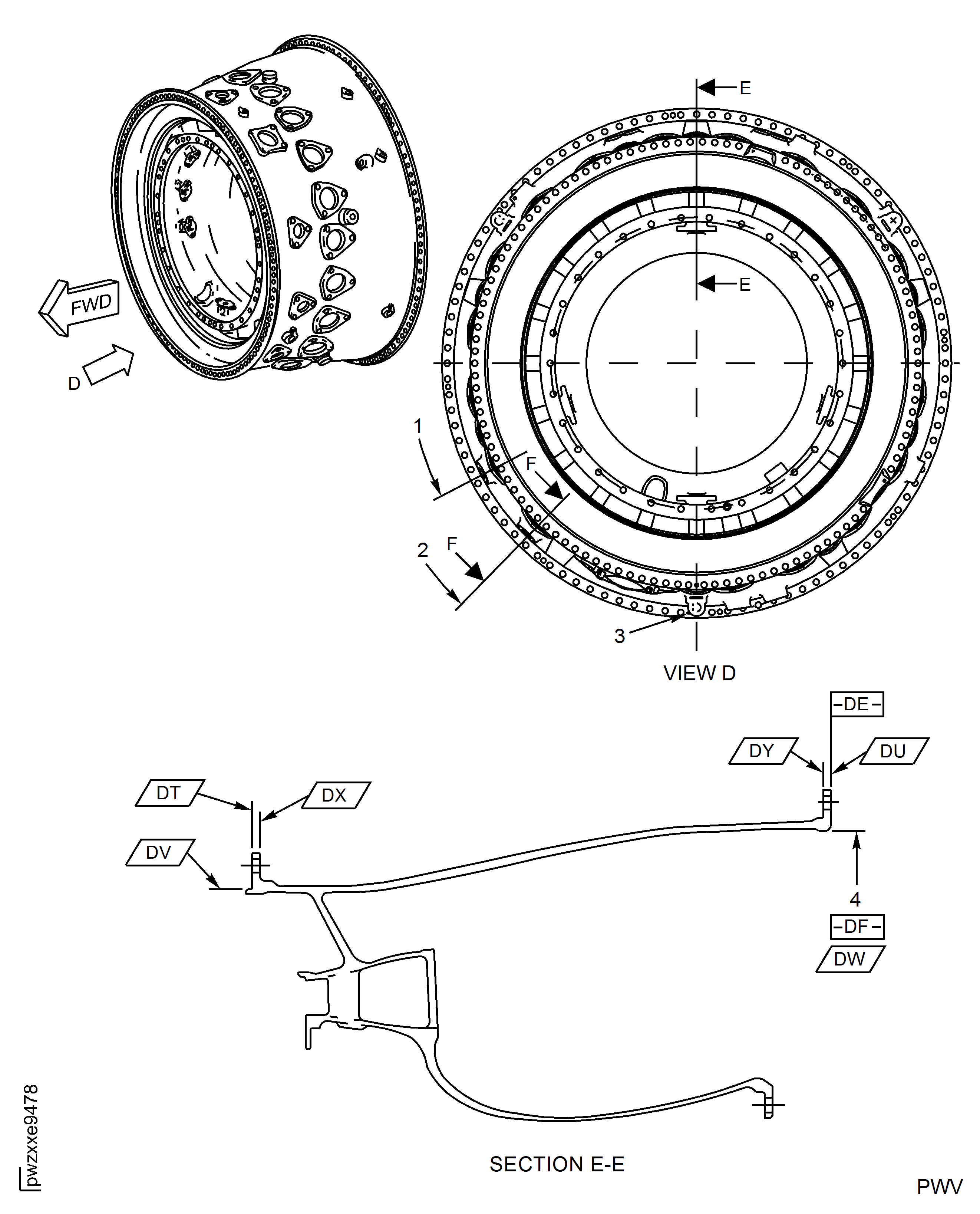 Diffuser Case Assembly, Igniter Boss Thread - Sleeve Repair