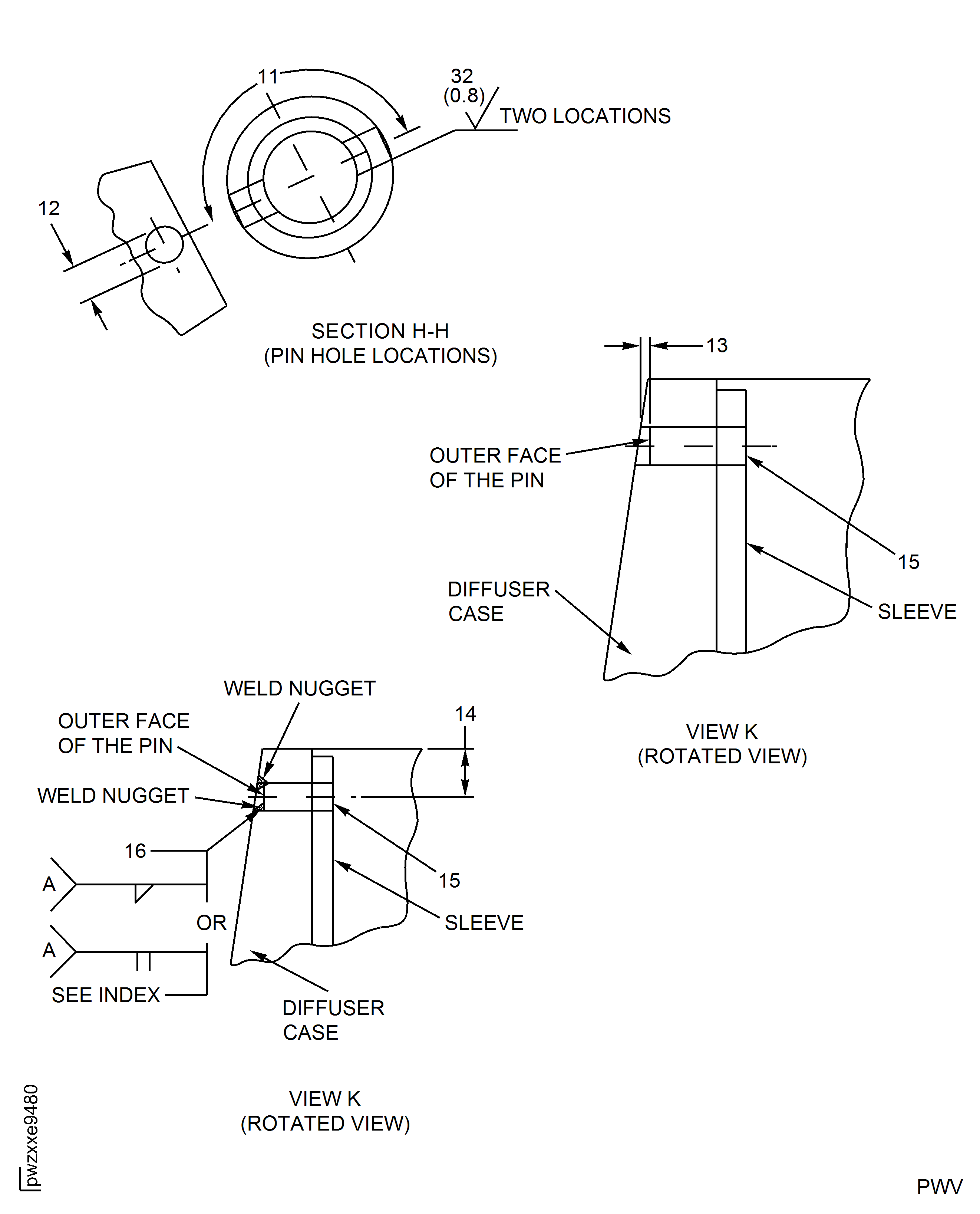 Diffuser Case Assembly, Igniter Boss Thread - Sleeve Repair