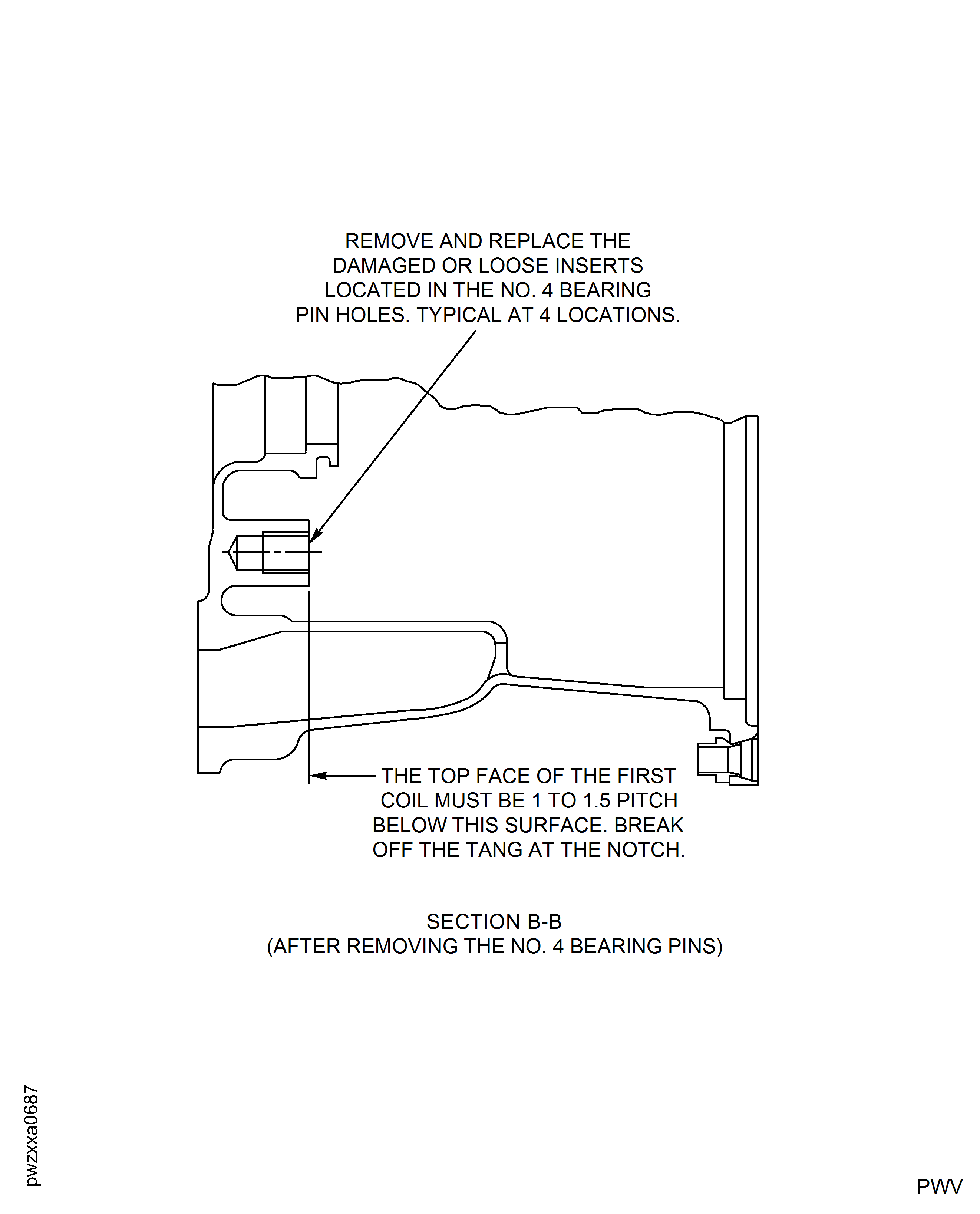 No. 4 Bearing Seal Support Assembly Insert Replacement